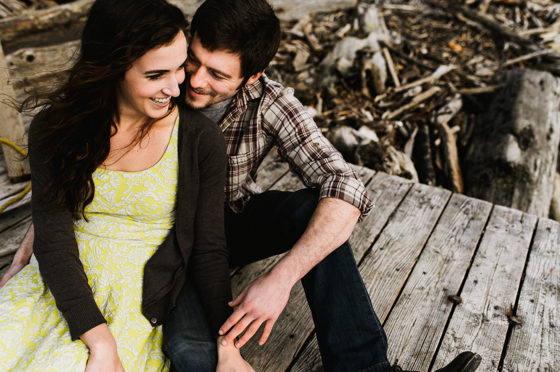 discovery park beach drift wood engagement