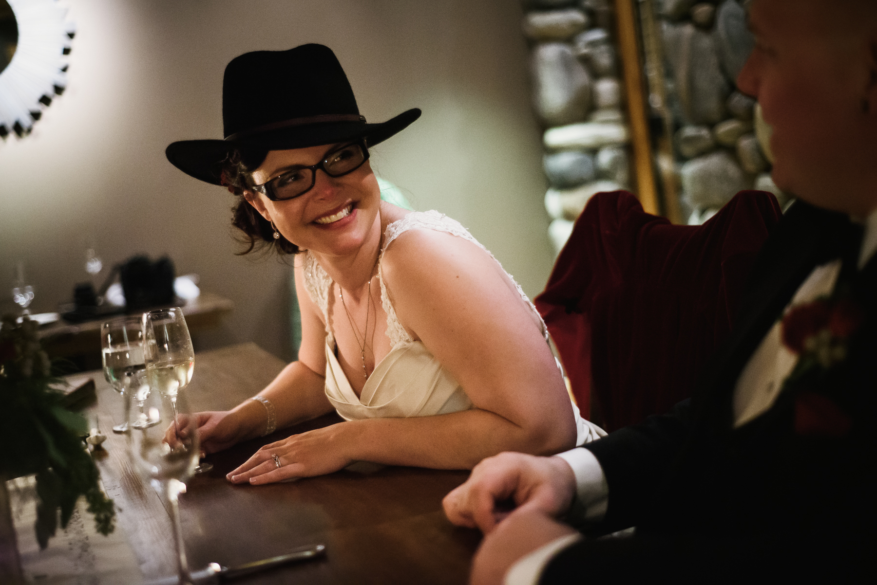 rainbow ranch reception cowboy hat