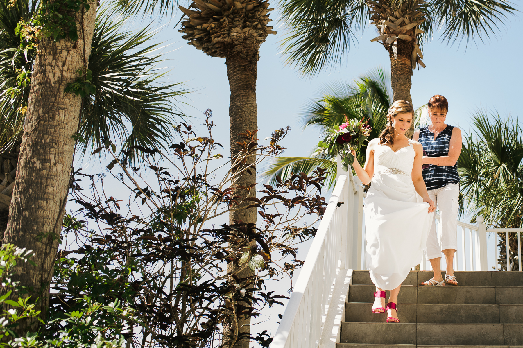 florida destination wedding bride and mom