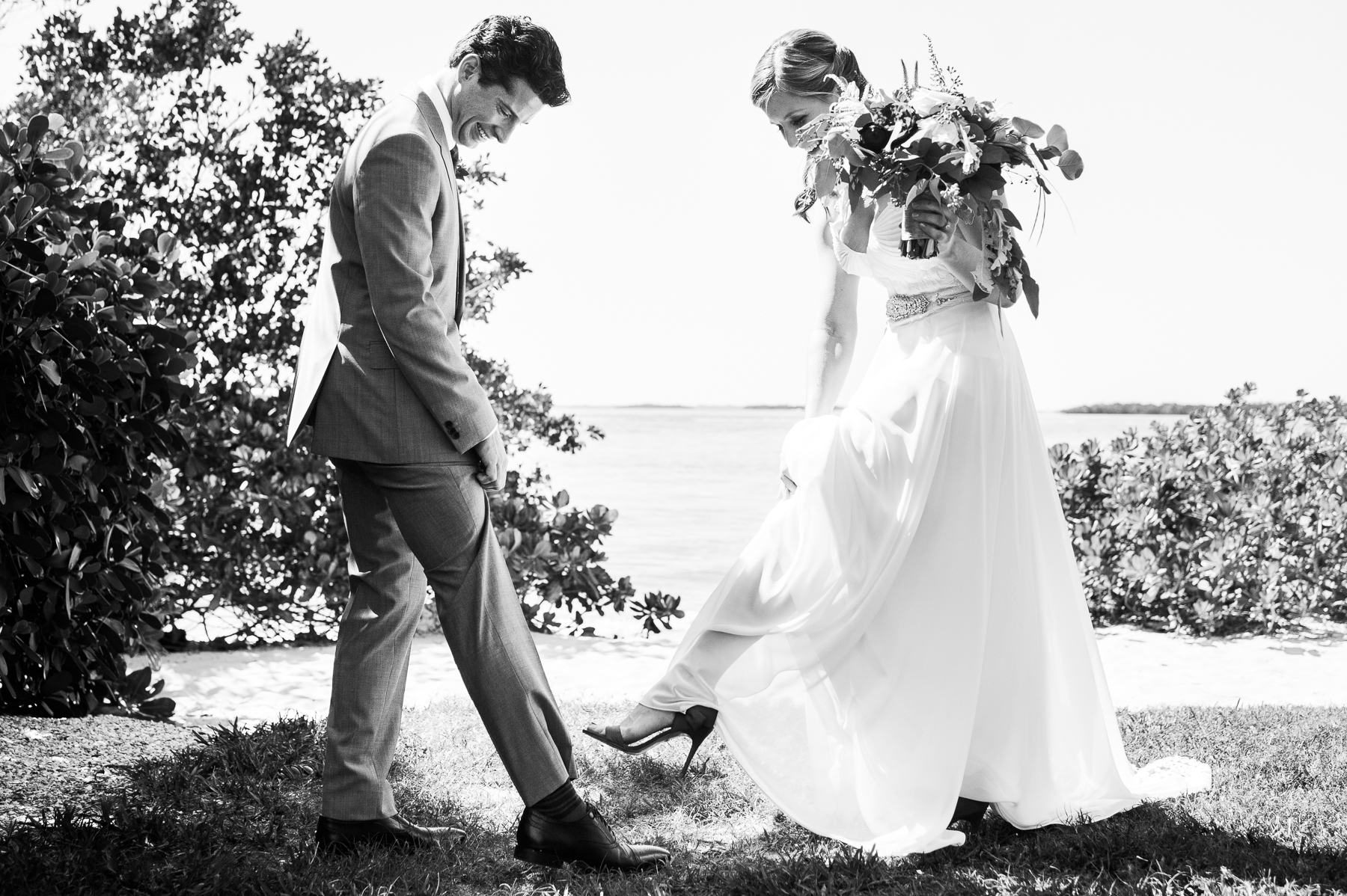 bride and groom shoes