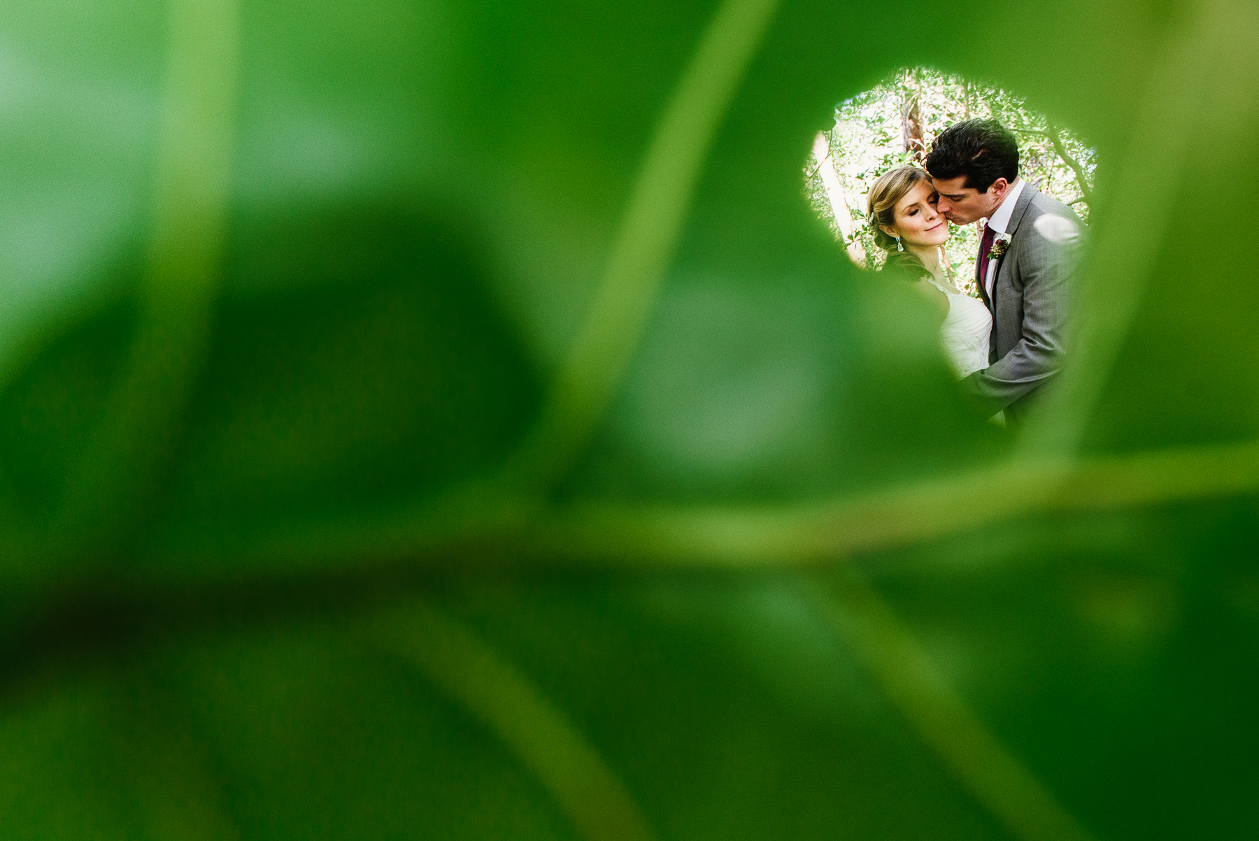 florida destination wedding portrait with leaf