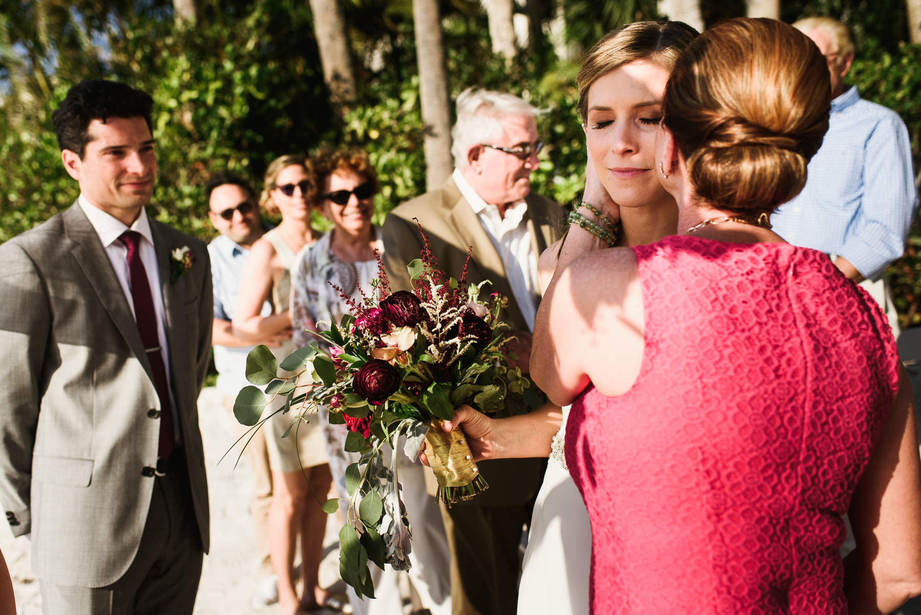 mom giving bride away moment