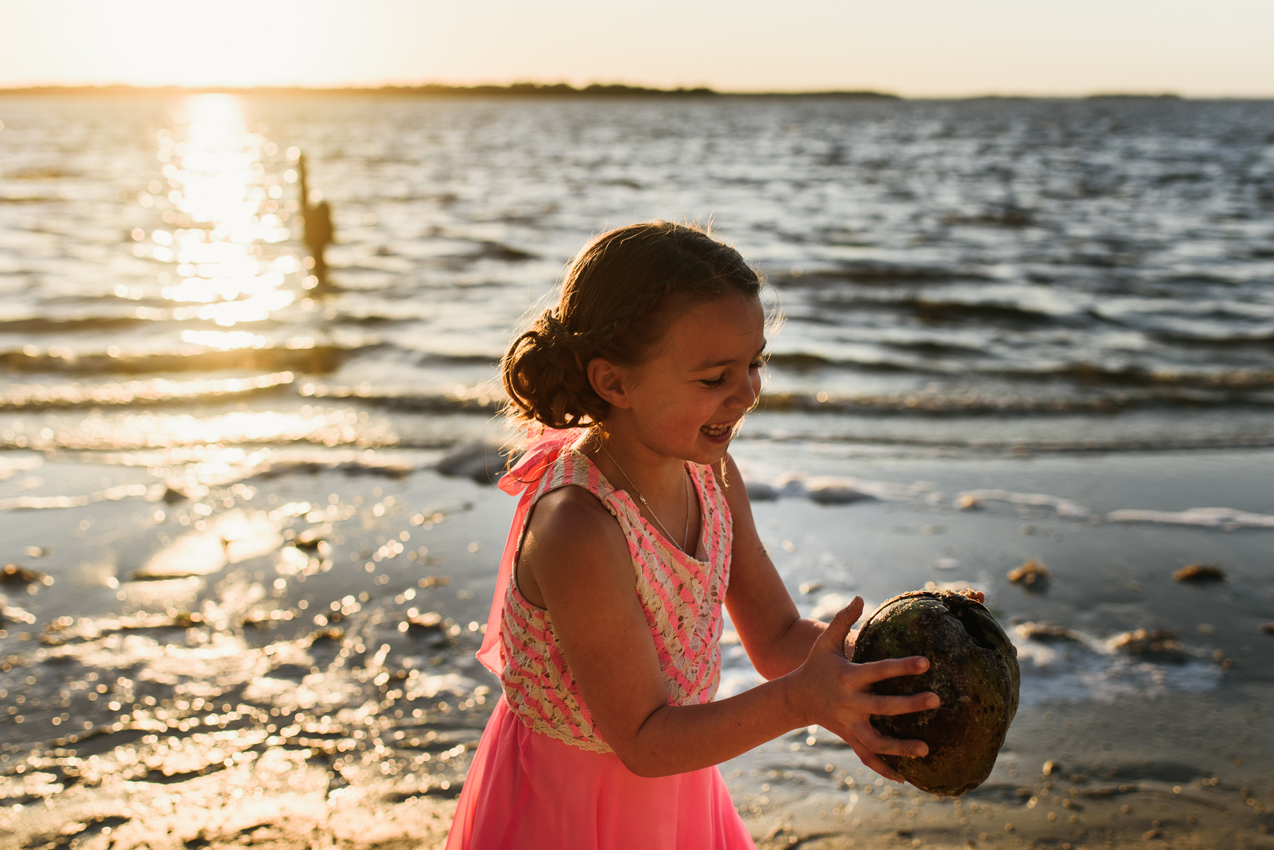 flower girl cracks coconut 