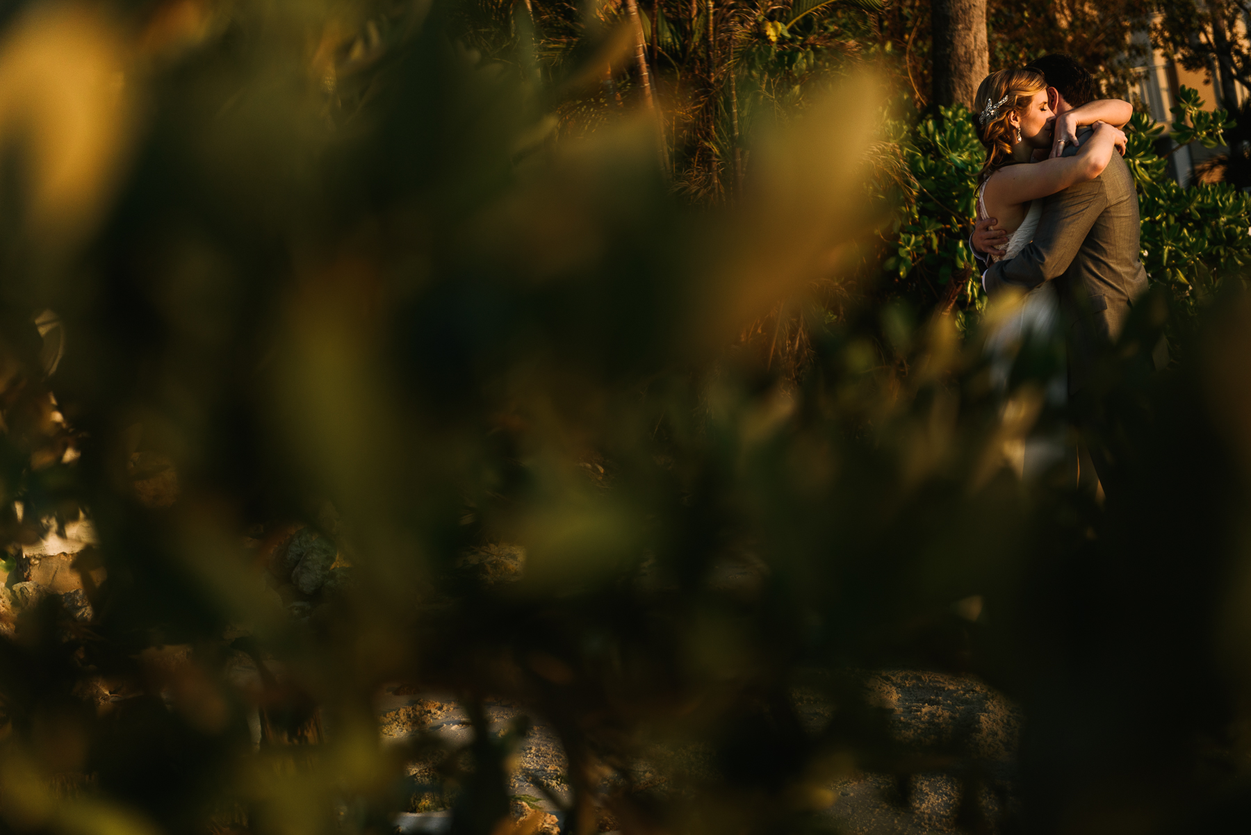 sanibel bride and groom sunset moment