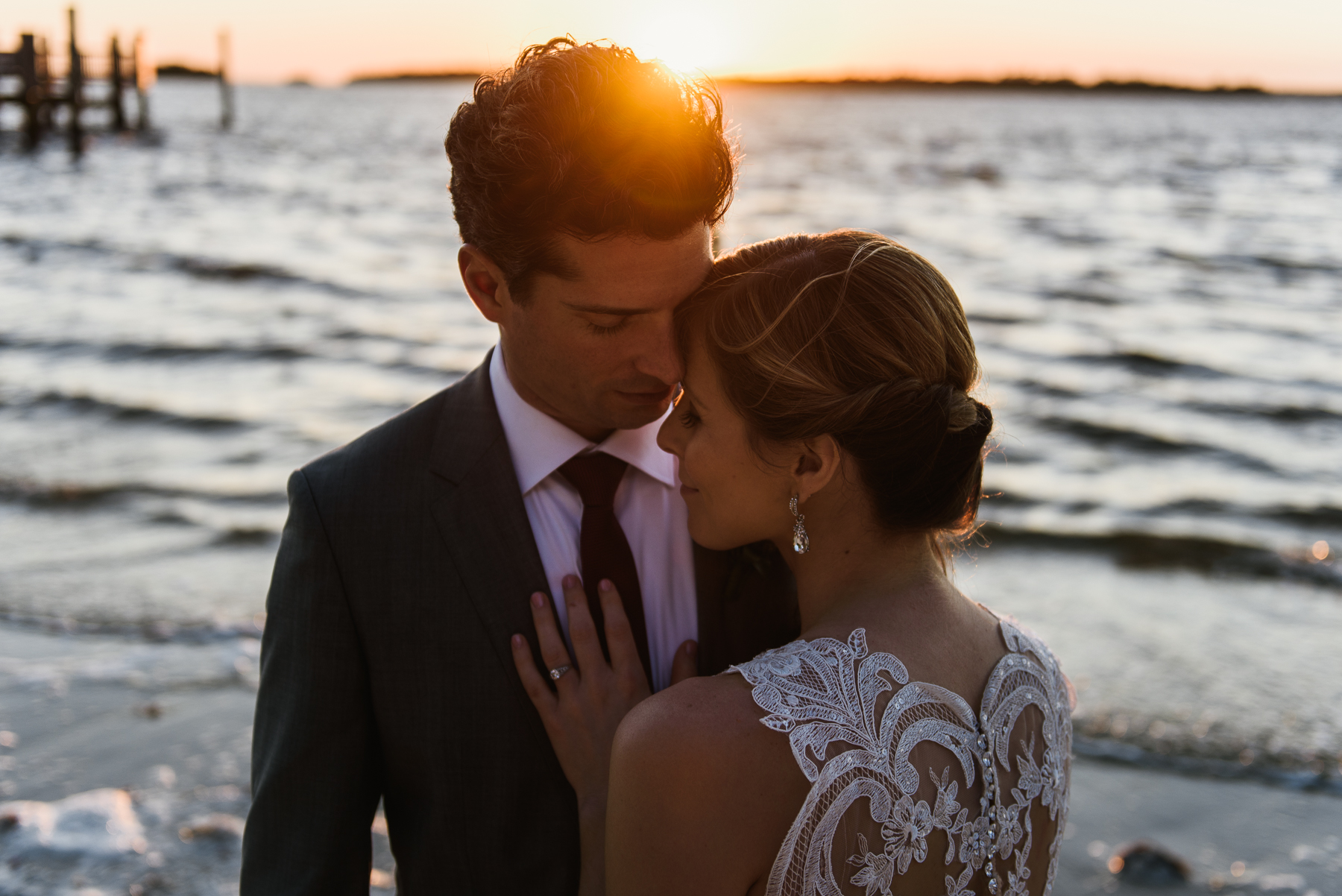 sanibel romantic sunset wedding portrait