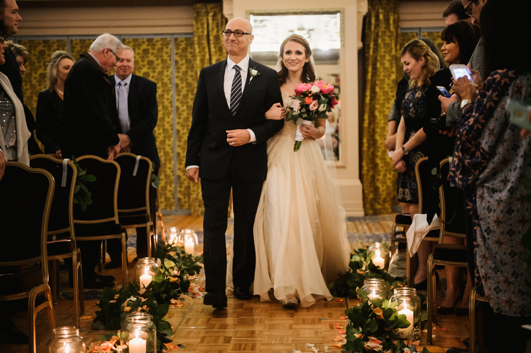 bride walks down isle arctic club