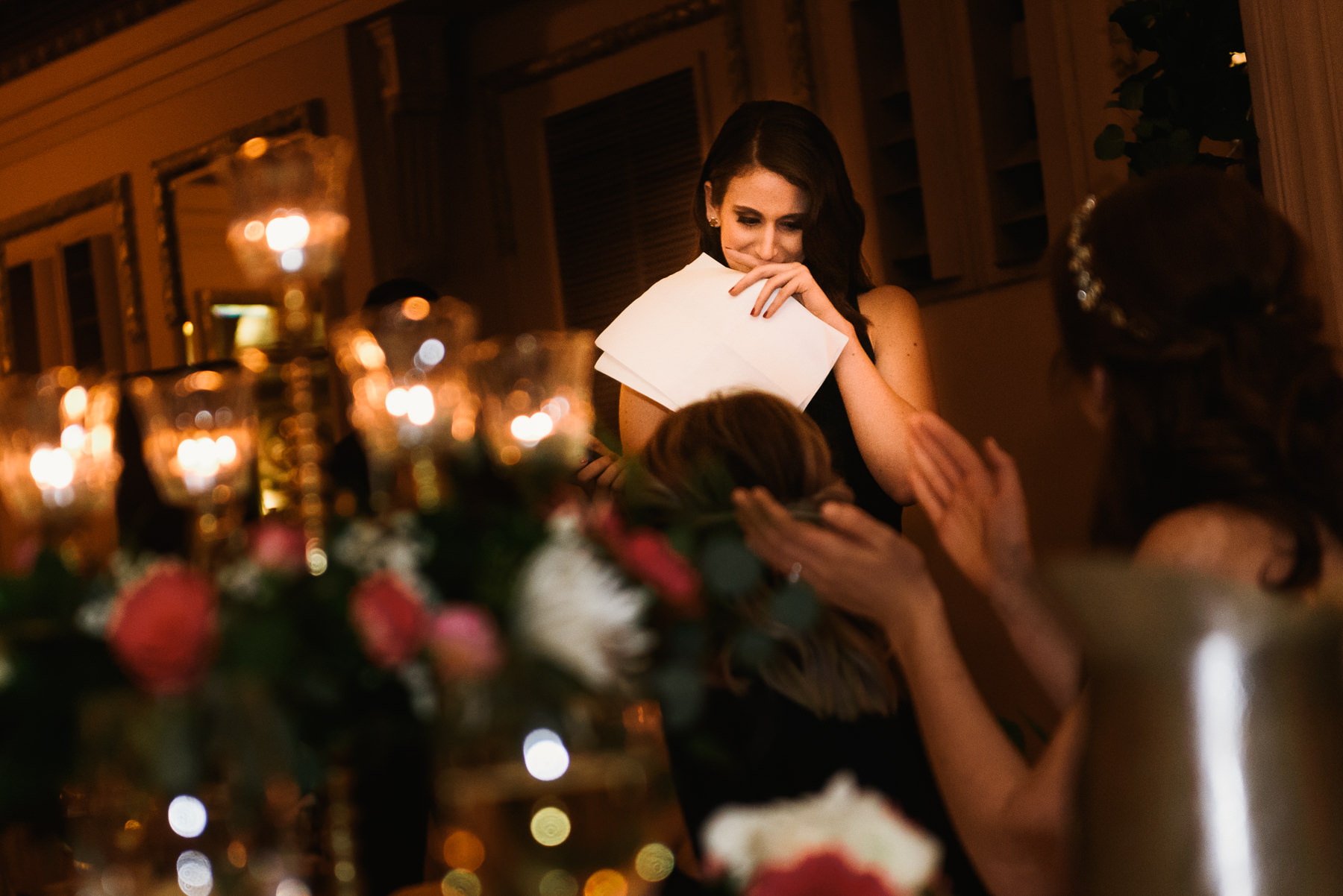 bride sister crying toast