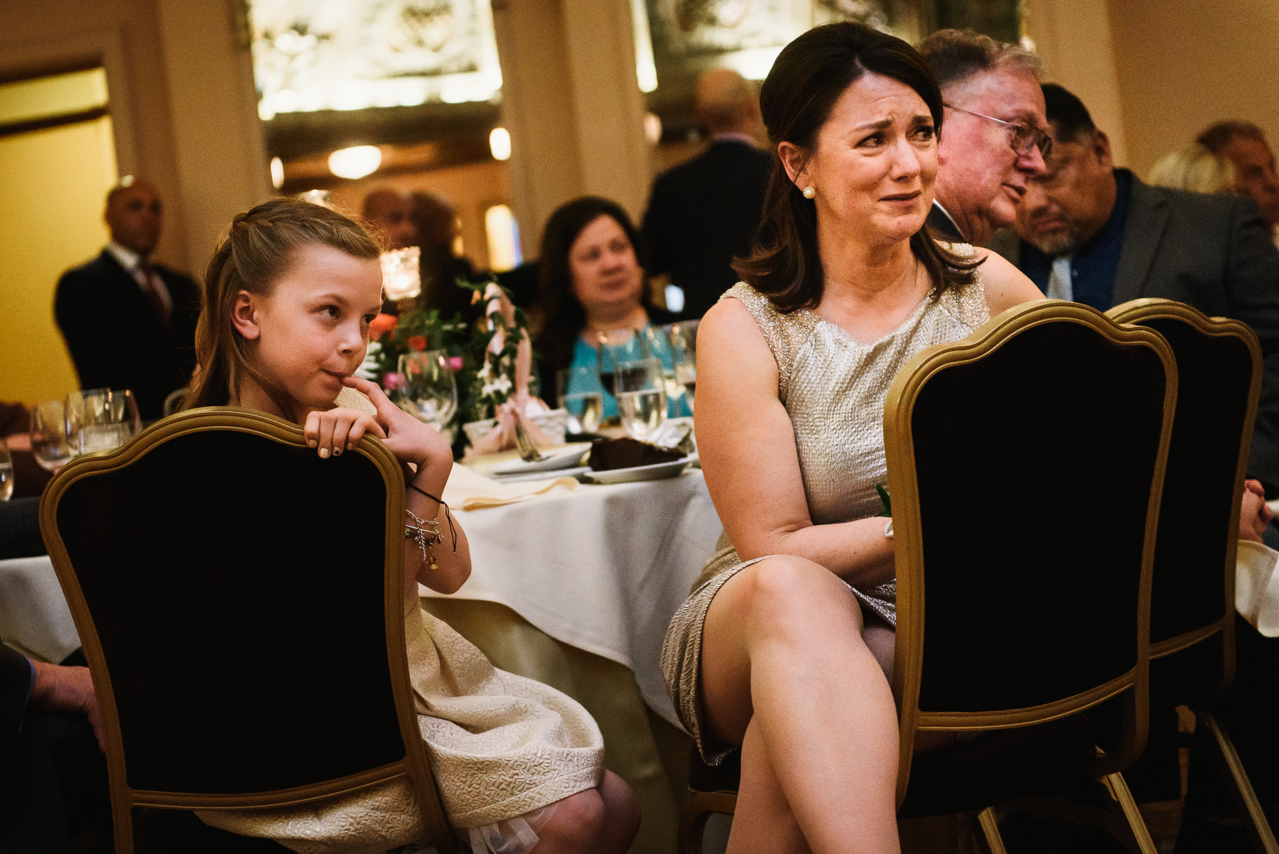 mother of groom crying during toasts