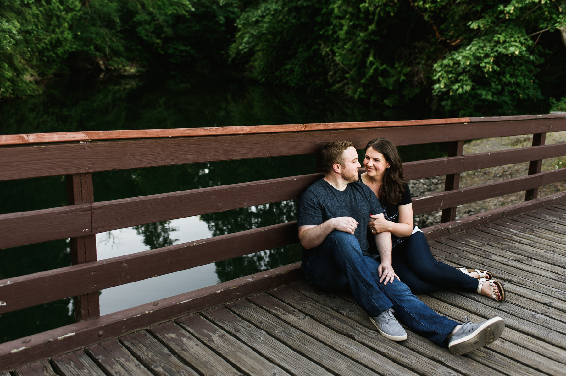 bainbridge island downtown waterfront bridge engagement 