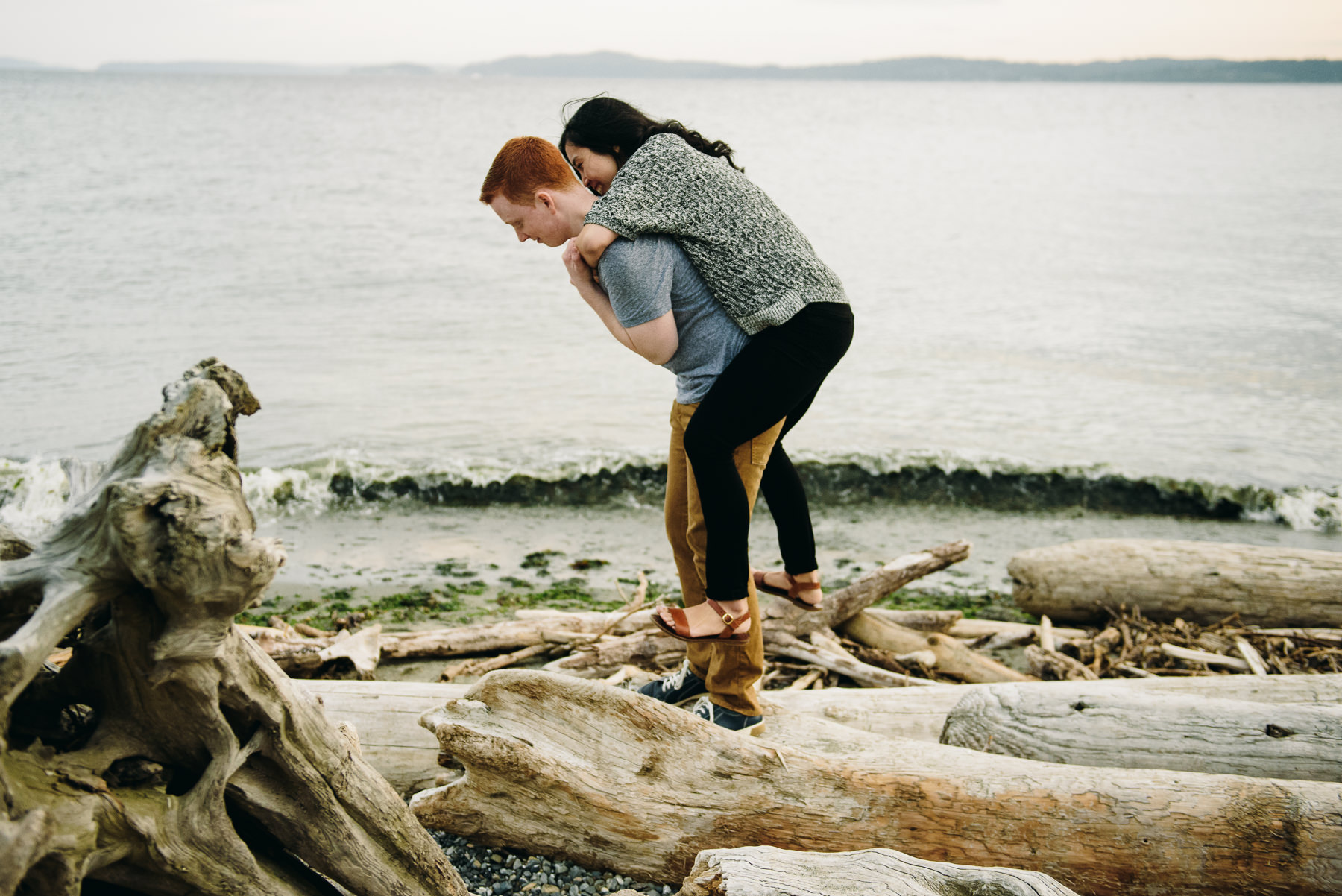 discovery park fun couple engagement 