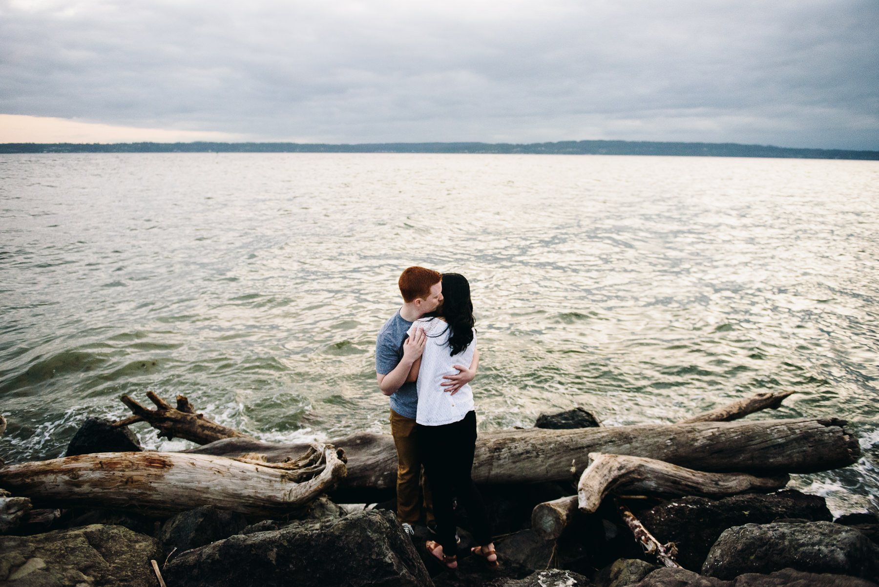 ballard beach engagement 