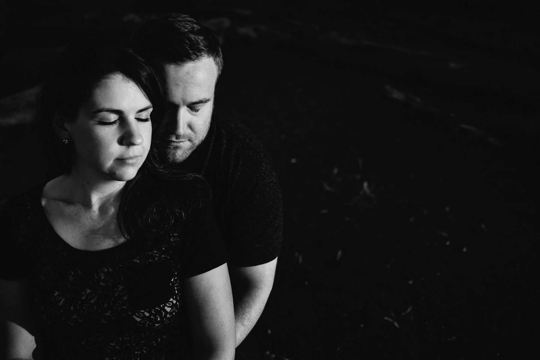 fay bainbridge black and white engagement 