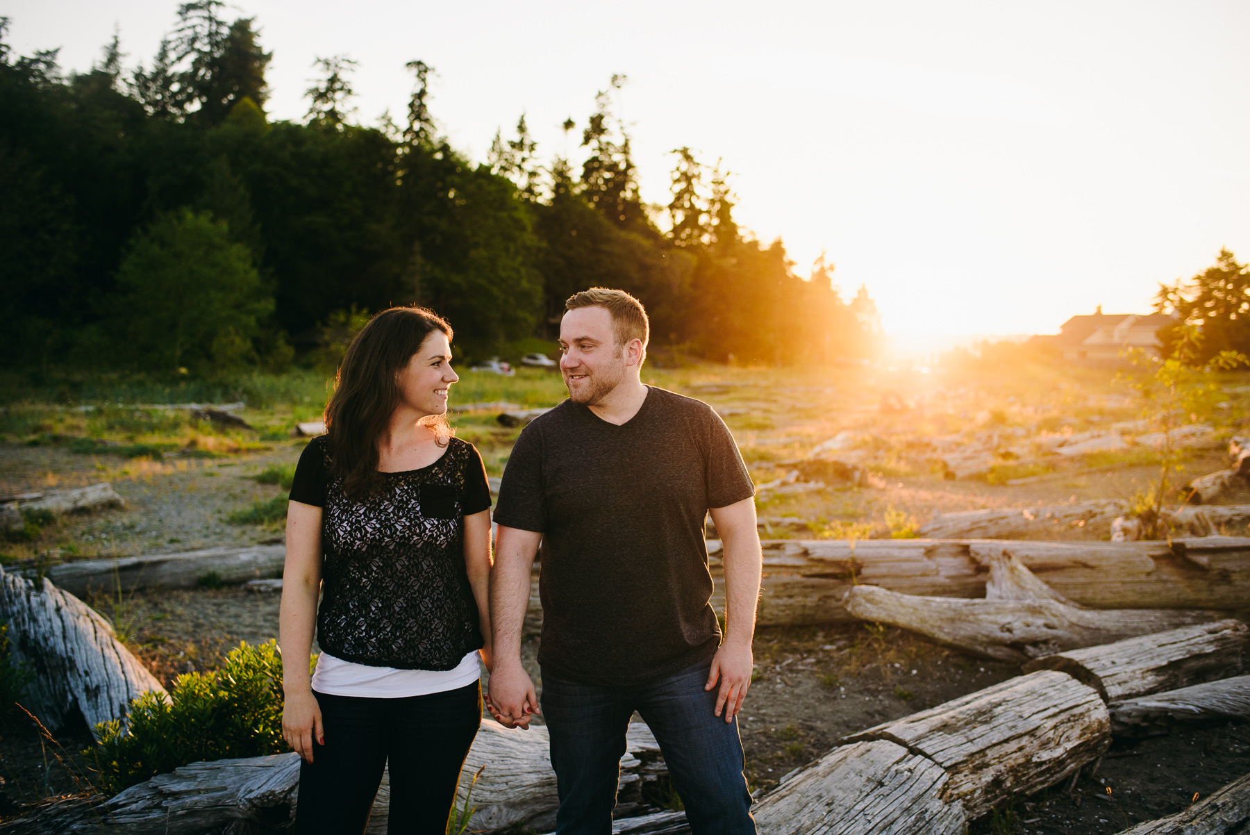 fay bainbridge state park golden hour engagement