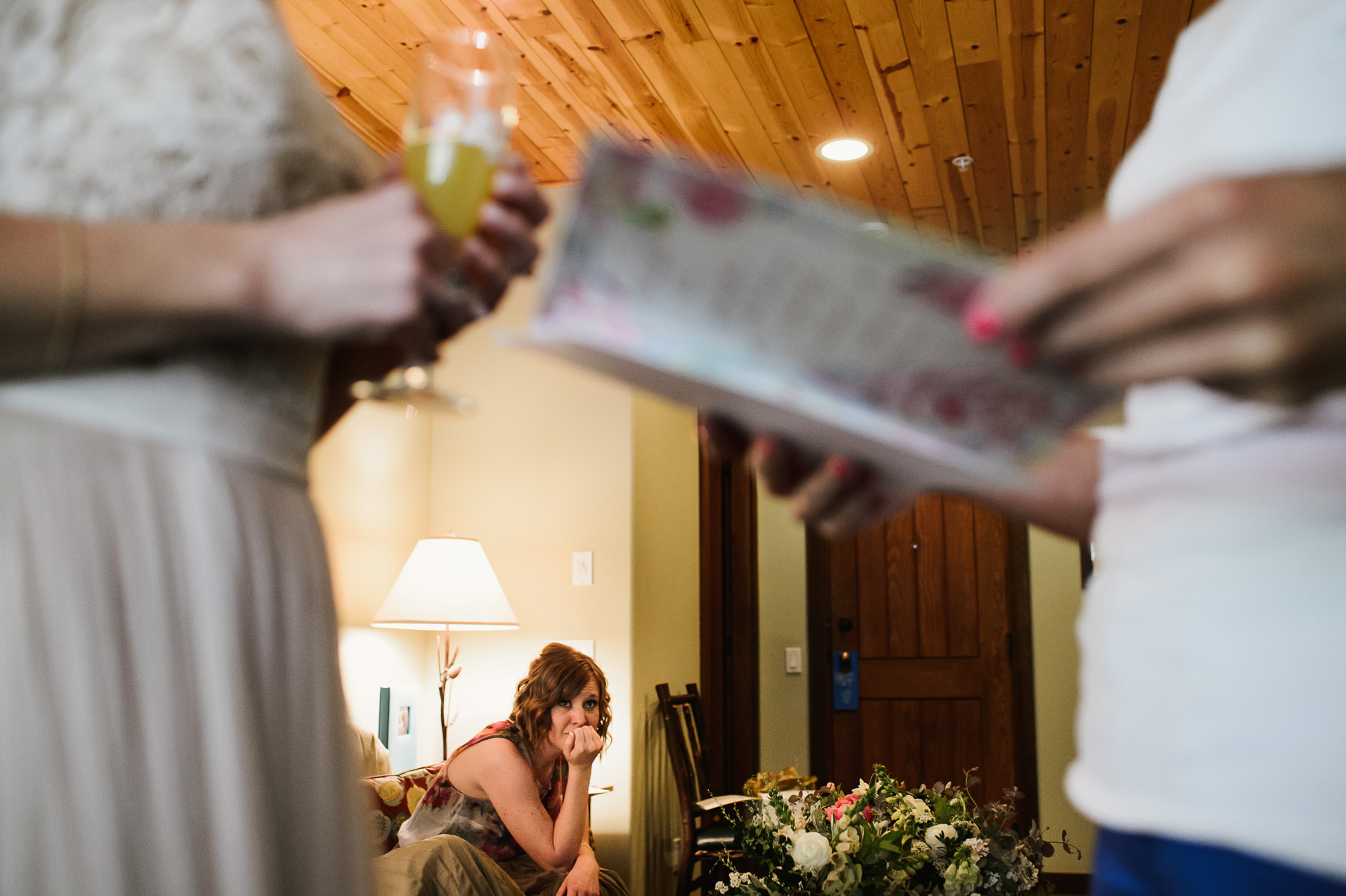 bridesmaid watching mother daughter moment