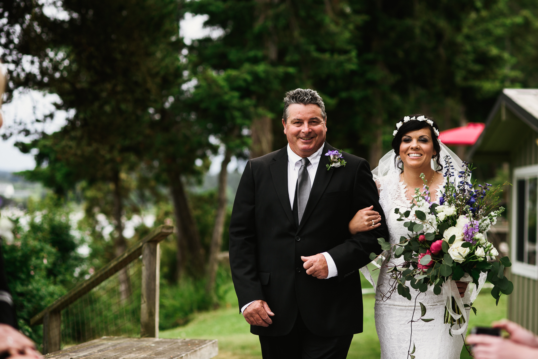 dad walking bride down island lopez island