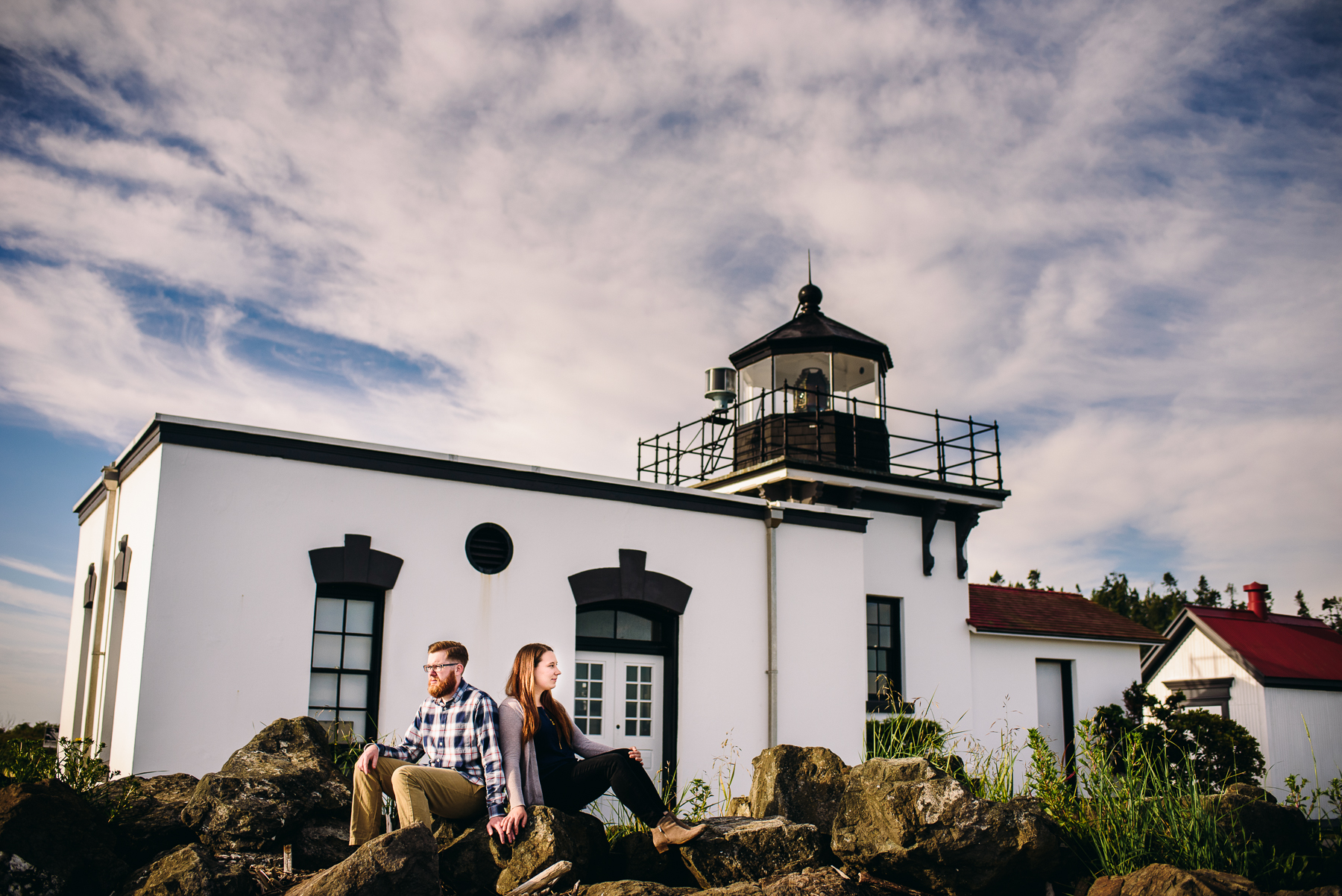Point No Point lighthouse engagement photos