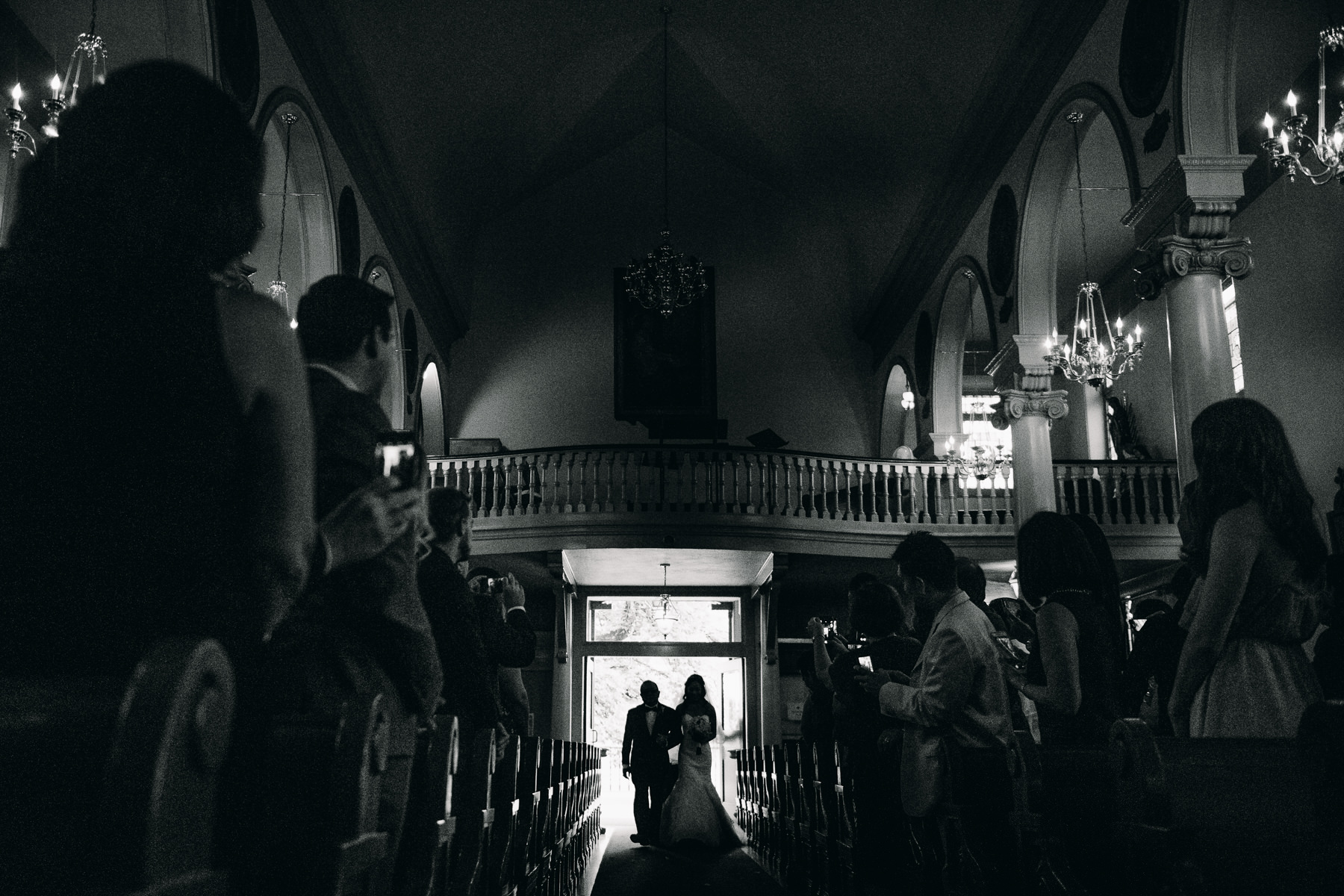 bride walks down aisle st. patrick catholic church