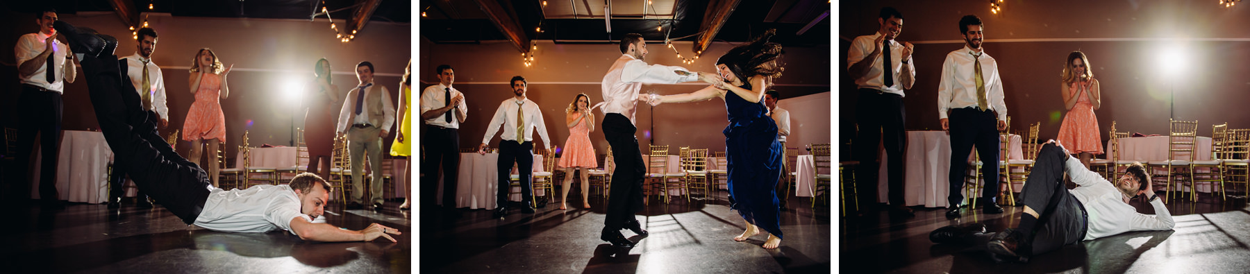 urban studio wedding reception dancing