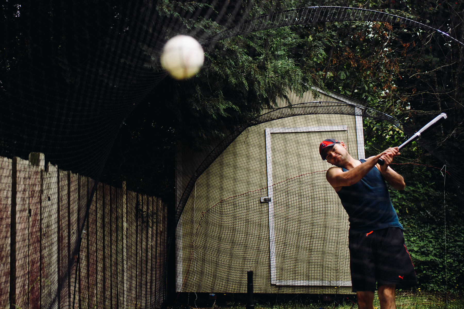 pre wedding base ball batting cage