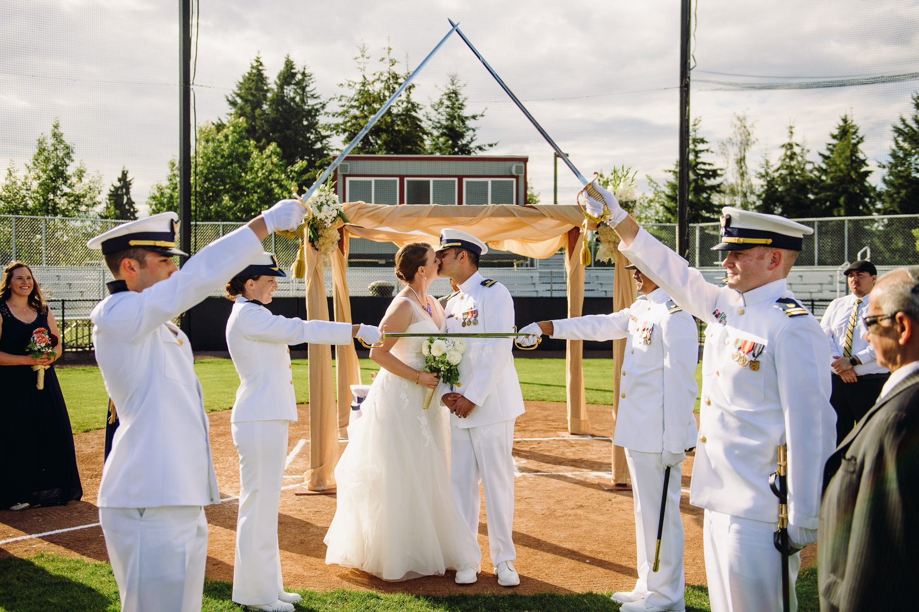 seattle baseball field wedding photos