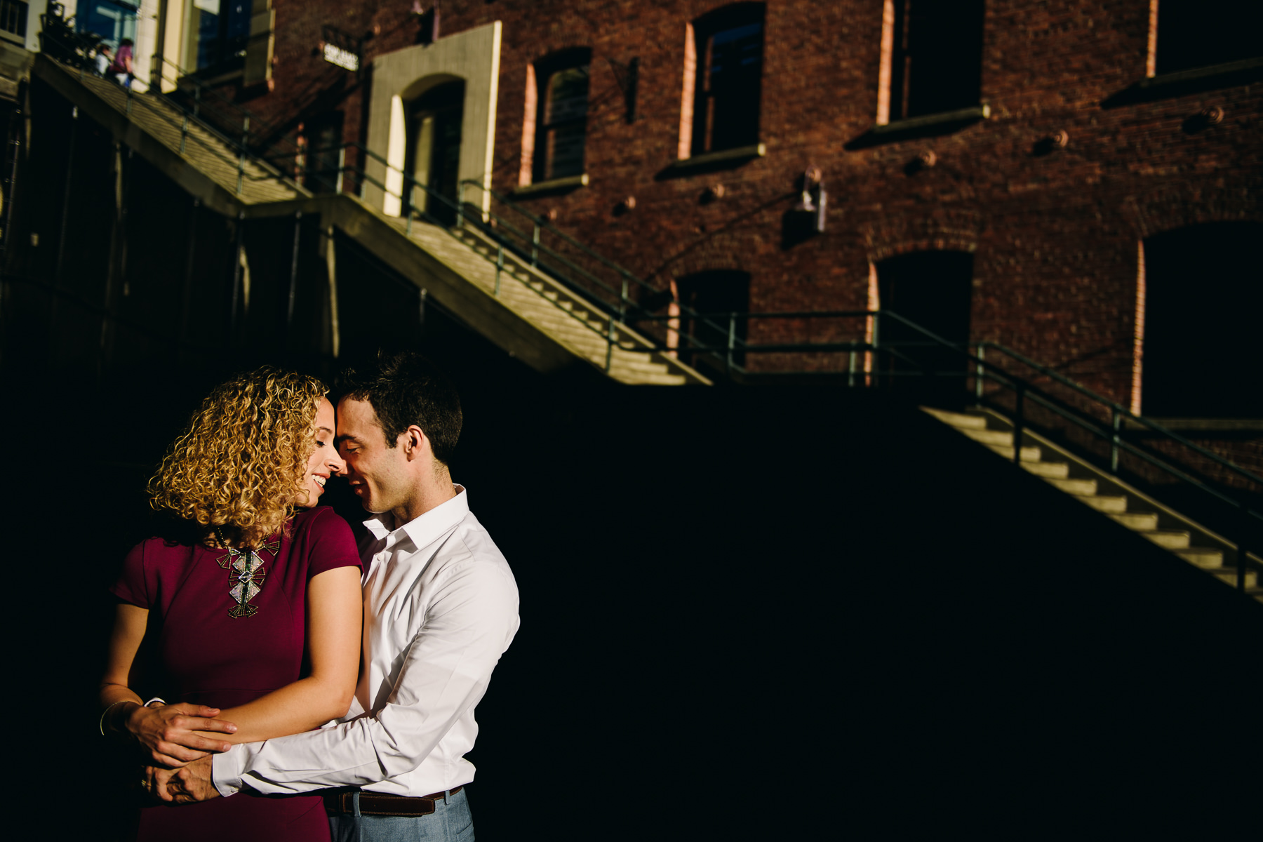 downtown seattle fall engagement photos