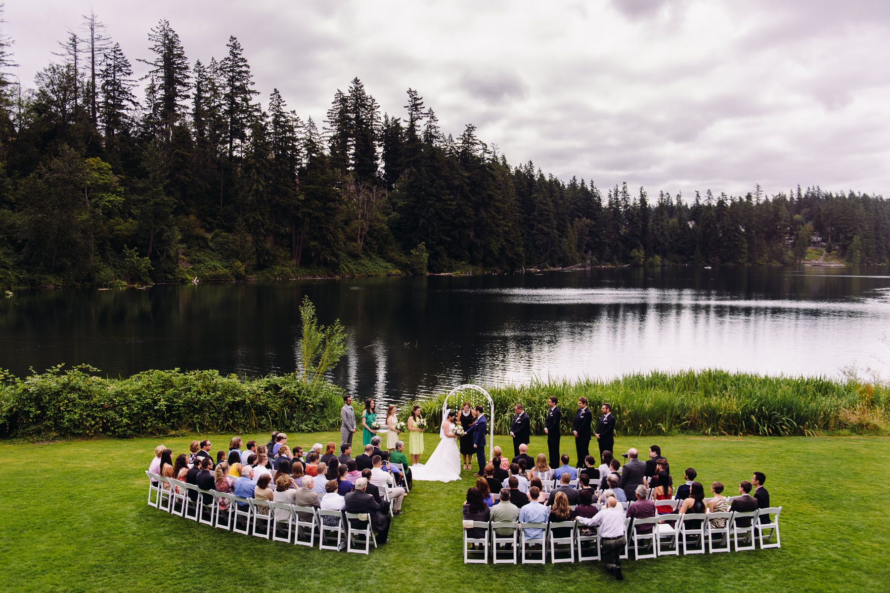 lake wilderness lodge wedding lake ceremony