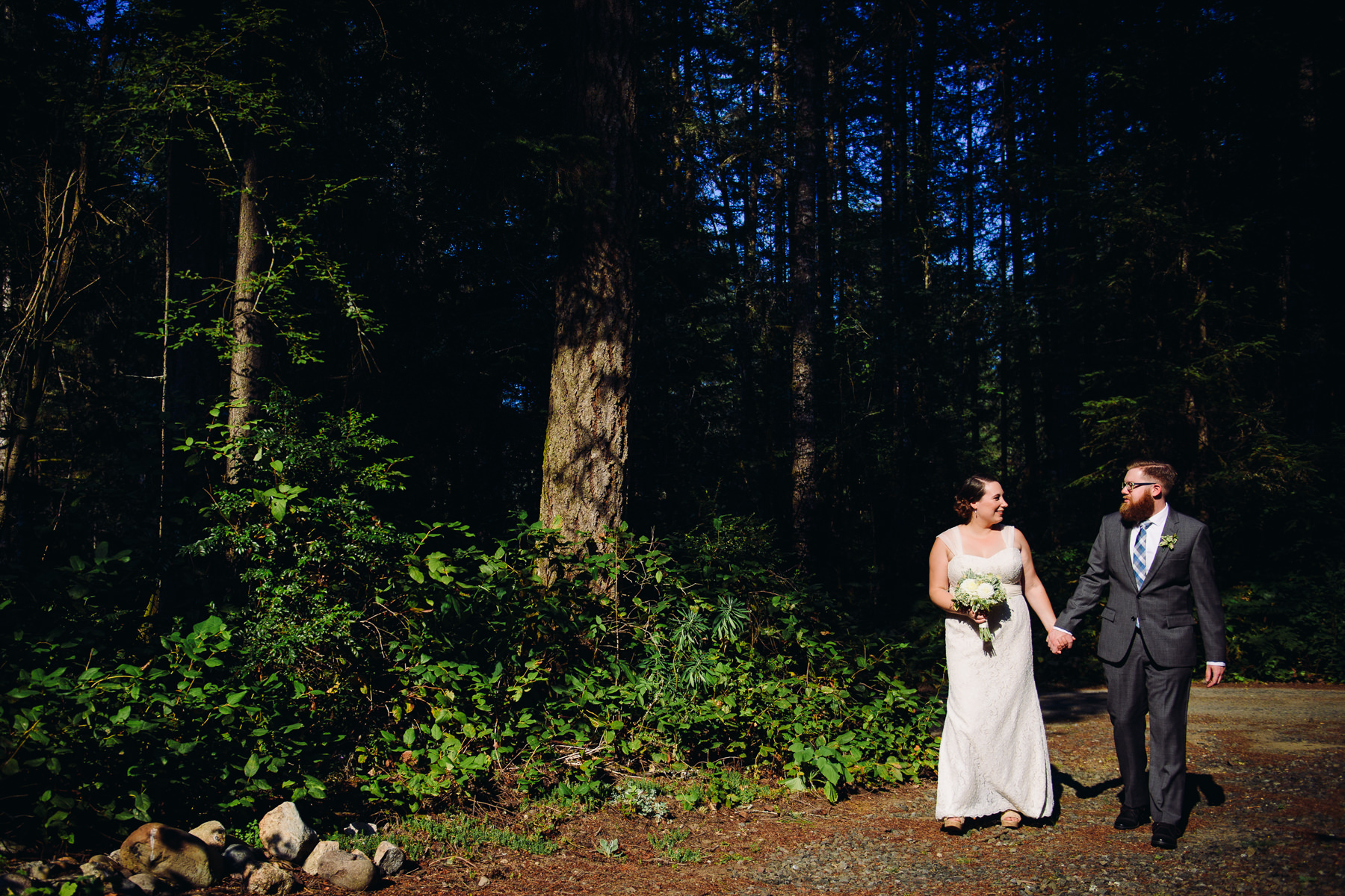 kitsap forest wedding portrait