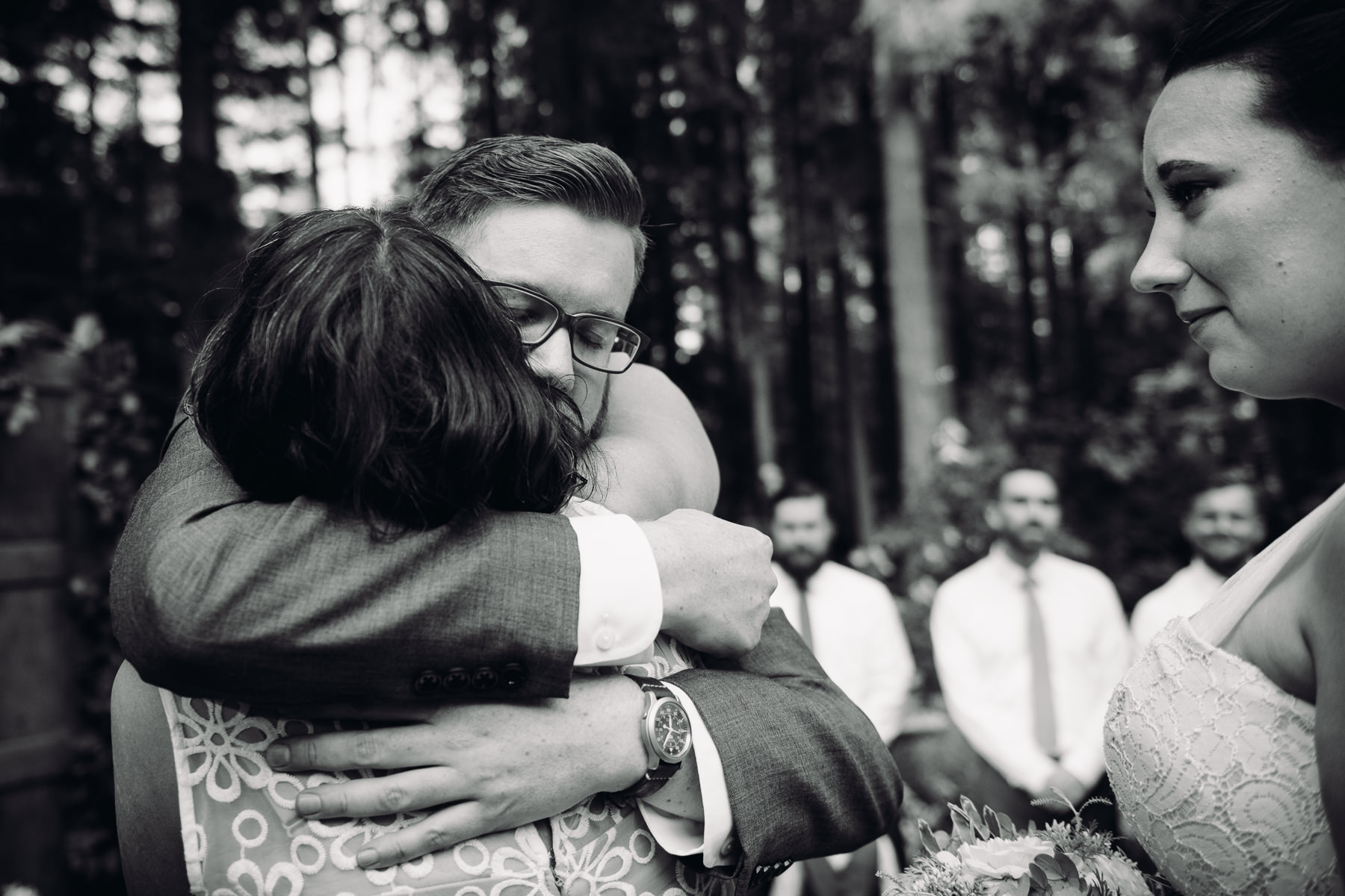 kitsap forest wedding moment