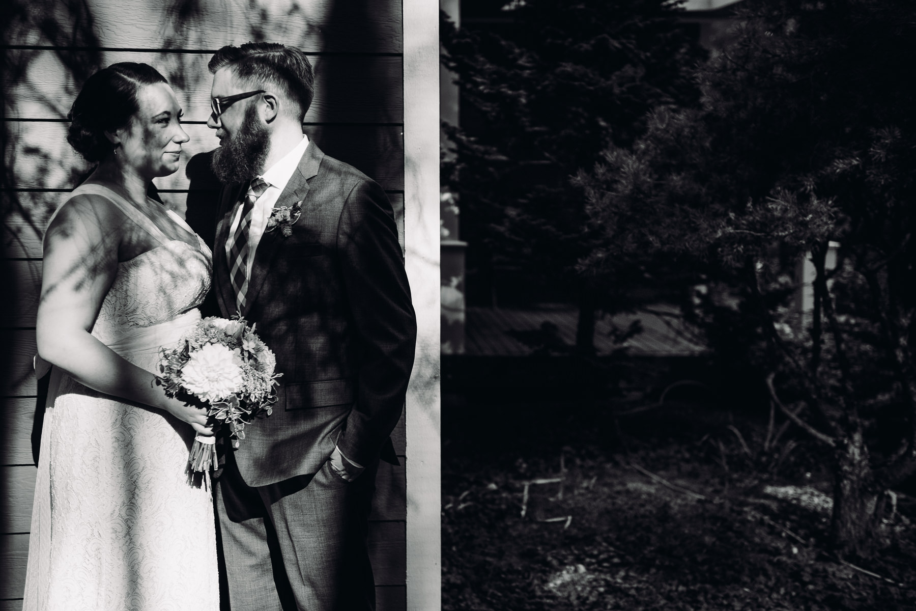 dramatic wedding portrait