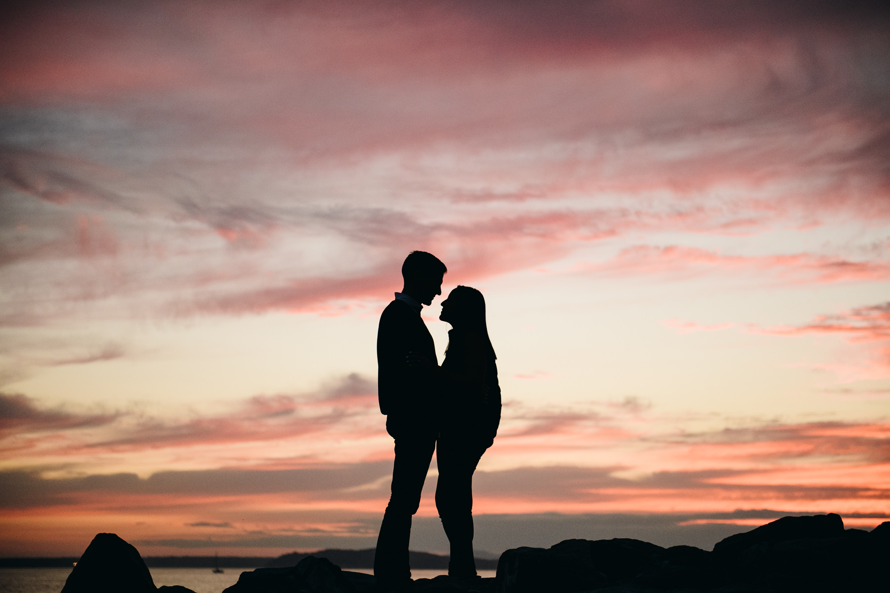 seattle fall sunset engagement