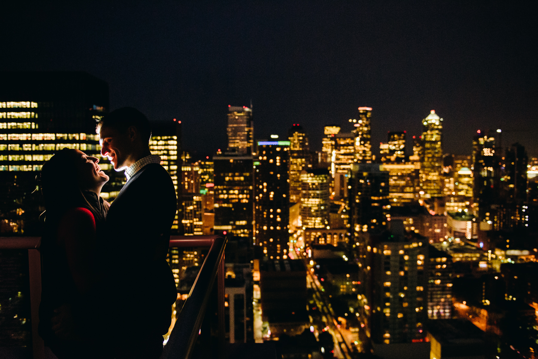 seattle rooftop engagement photos