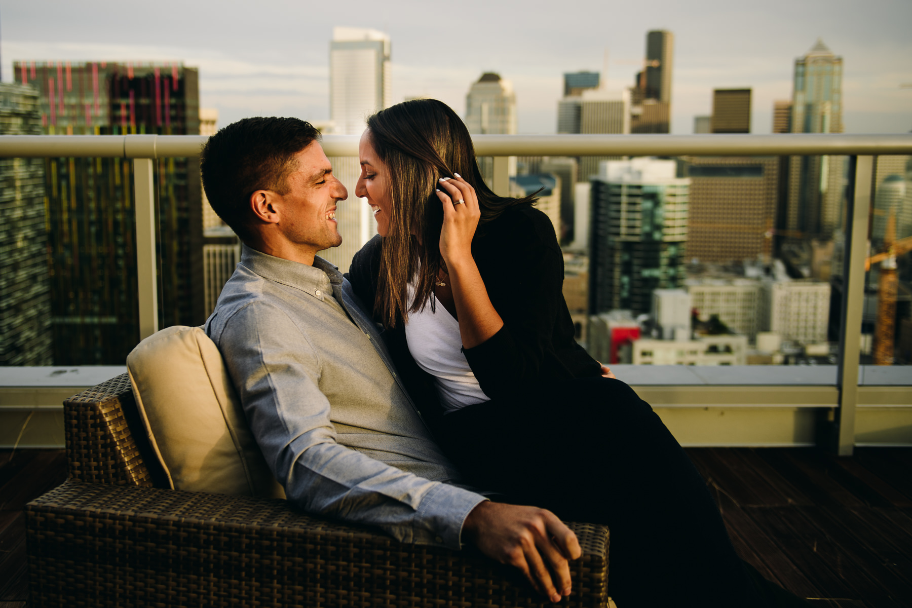 seattle rooftop engagement photos