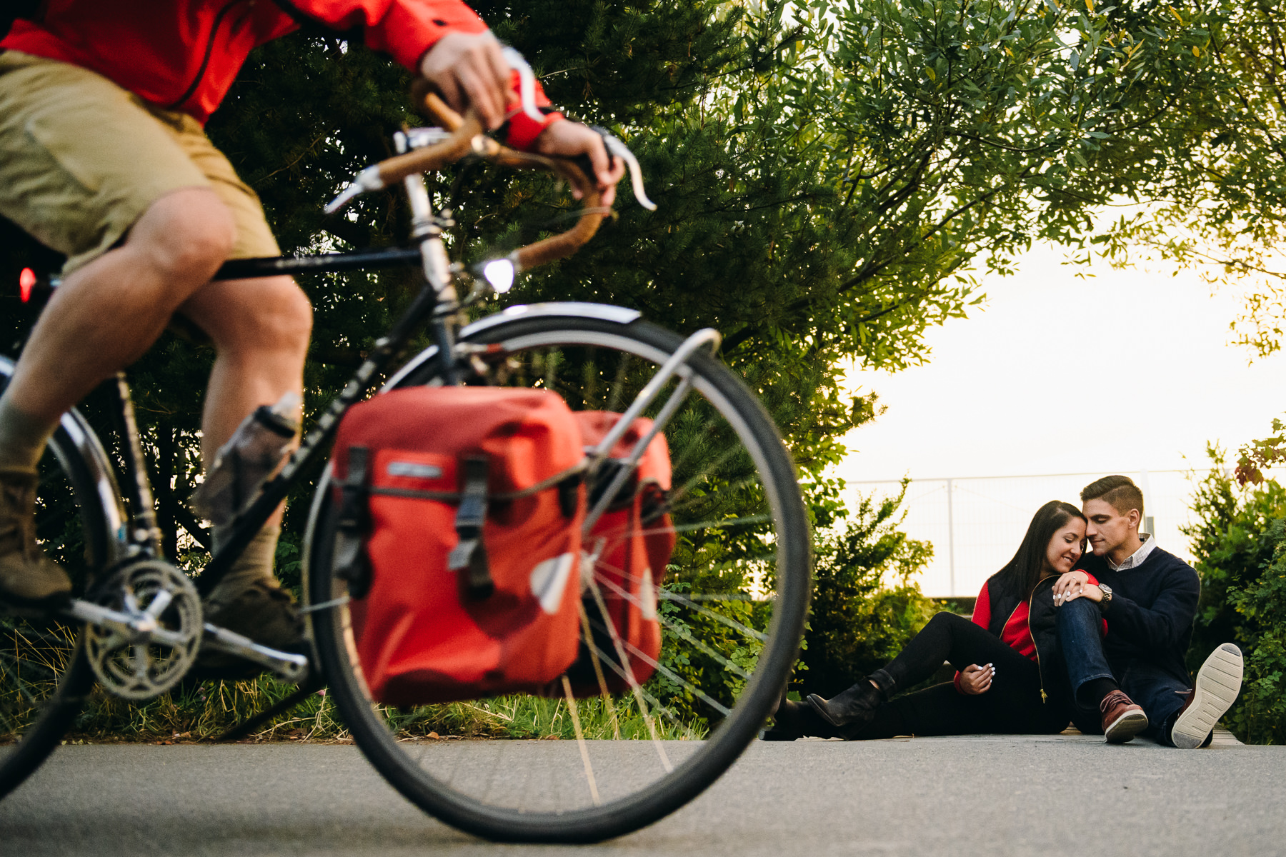 seattle bike engagement photography