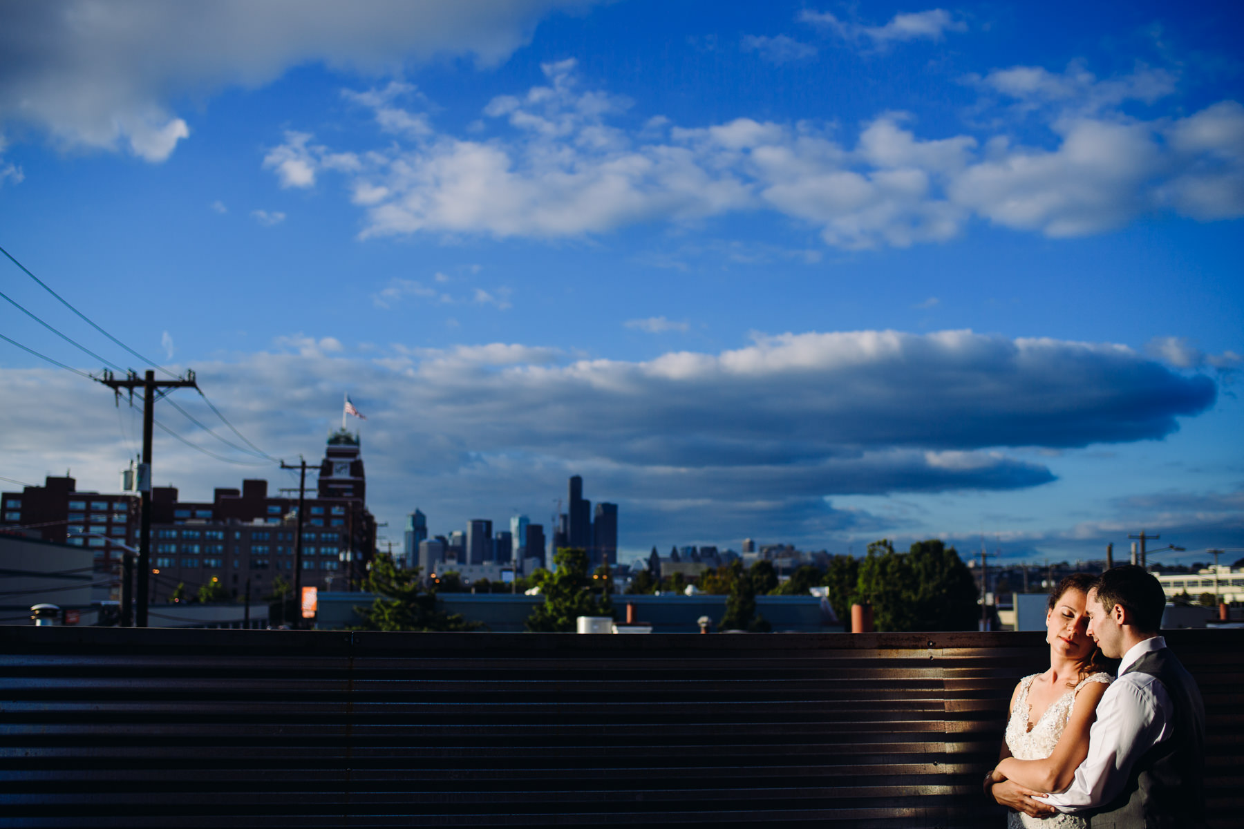 within sodo rooftop wedding photos