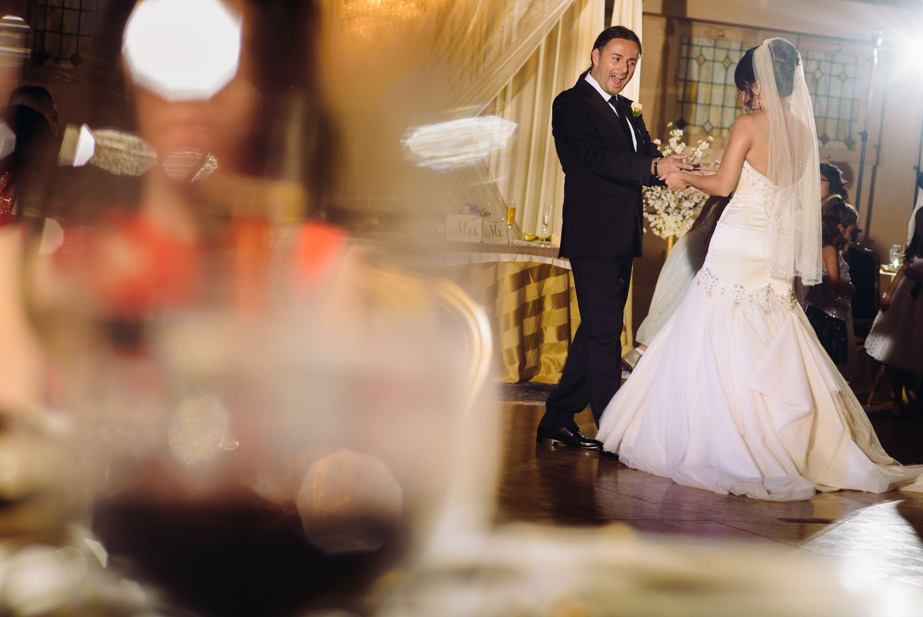 arctic club wedding bride and groom dance