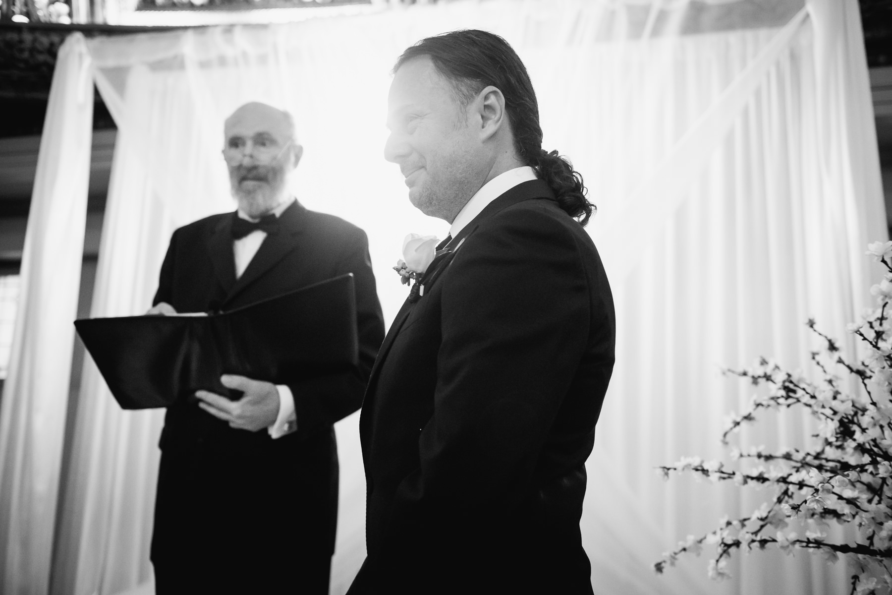 groom reaction arctic club wedding ceremony