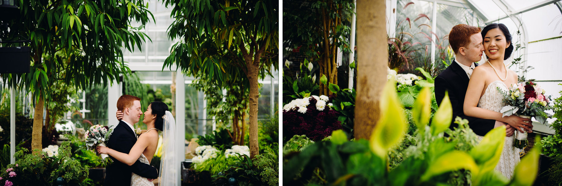 volunteer park conservatory wedding portraits 