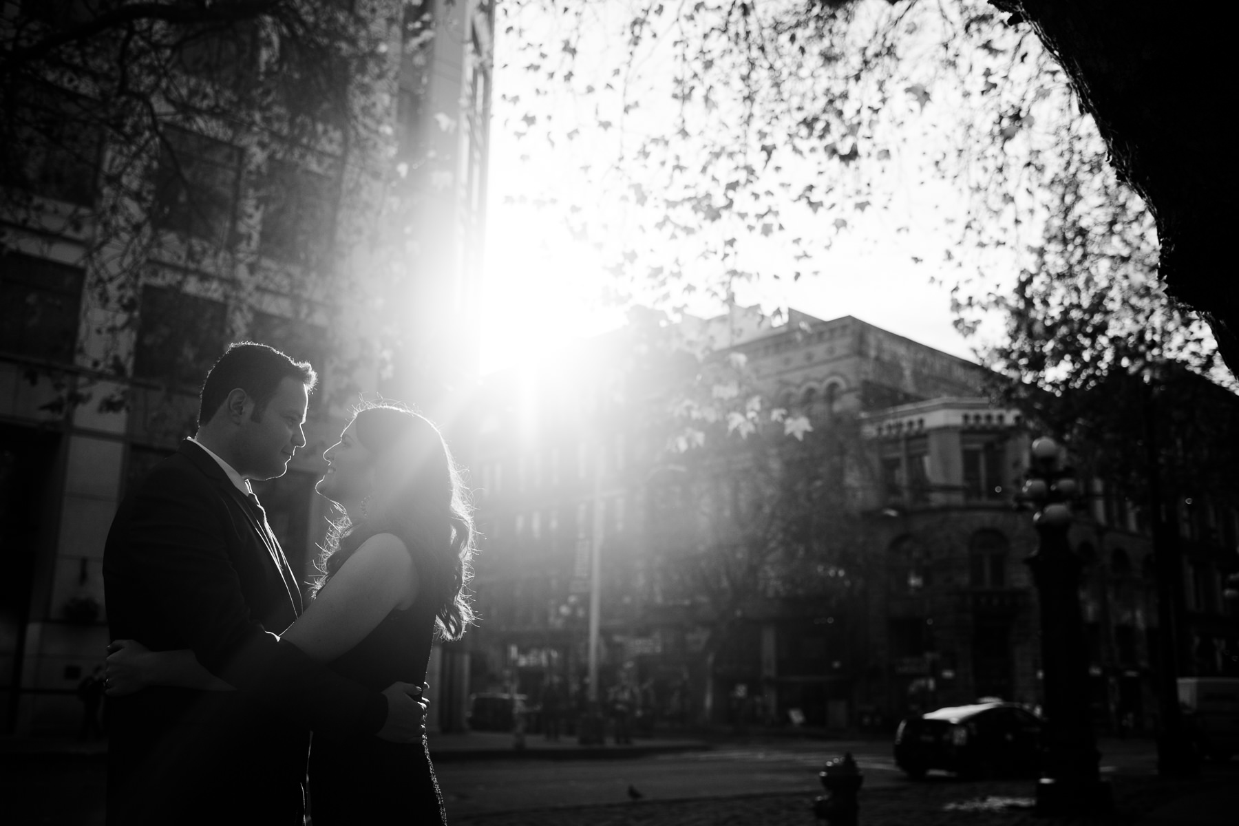 pioneer square sunset wedding photos