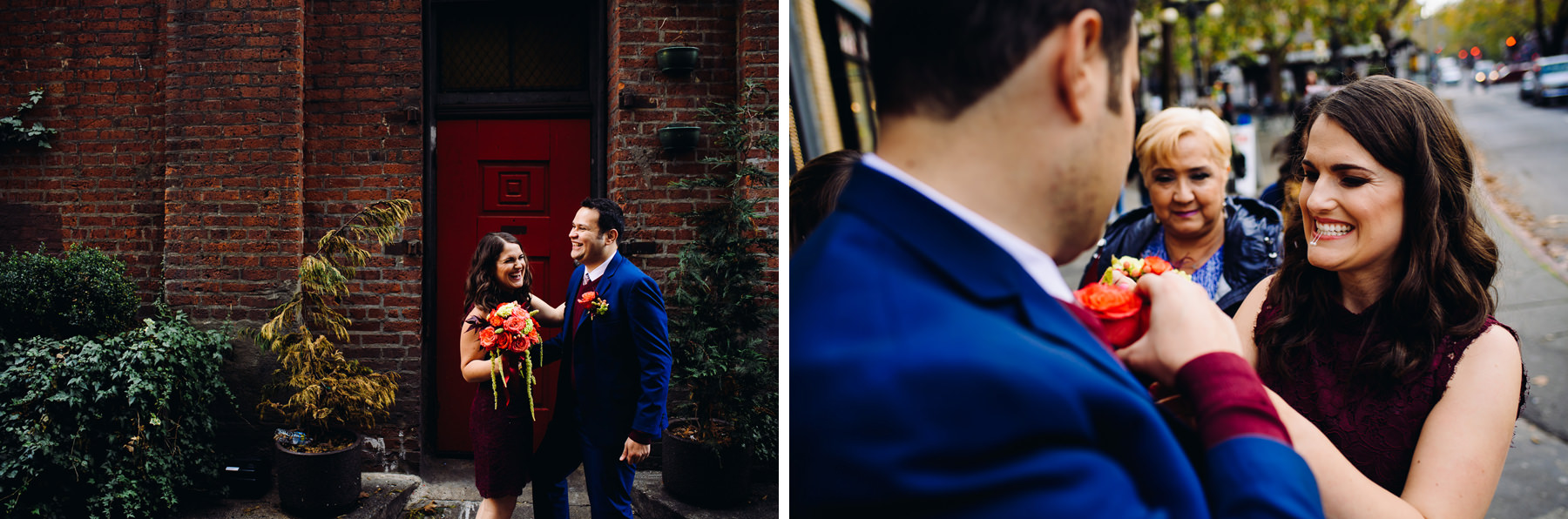 seattle alley way wedding photos