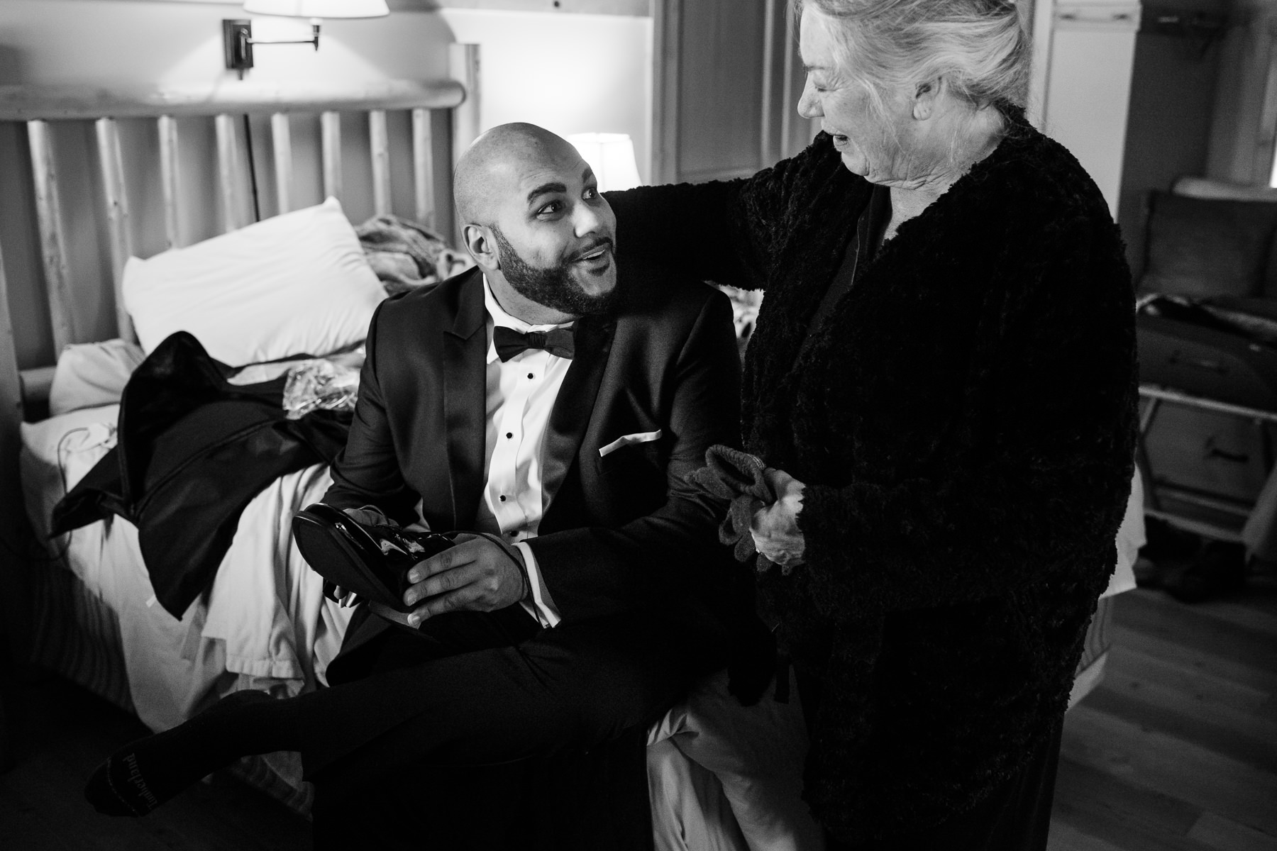 groom and grandma at sleeping lady resort