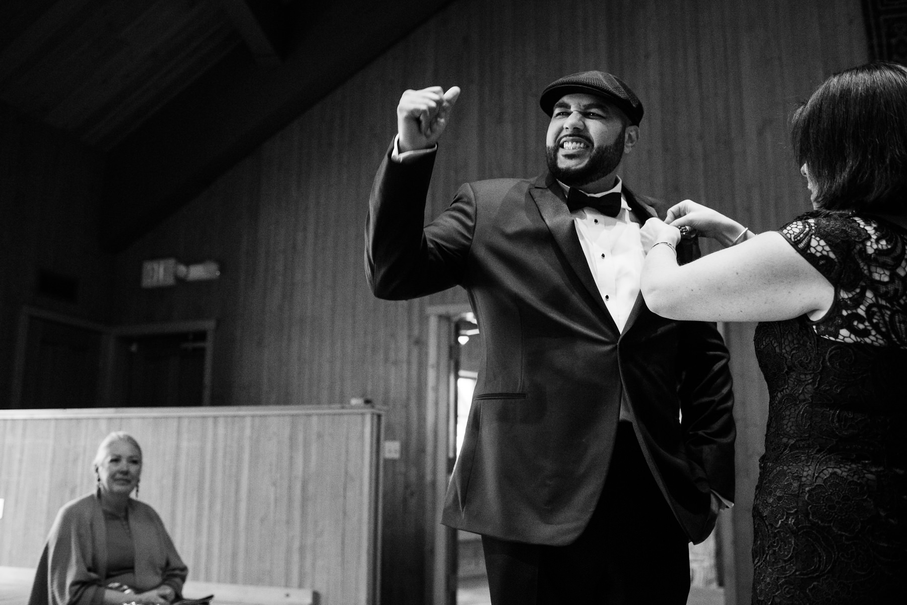 groom celebrating seahawks win