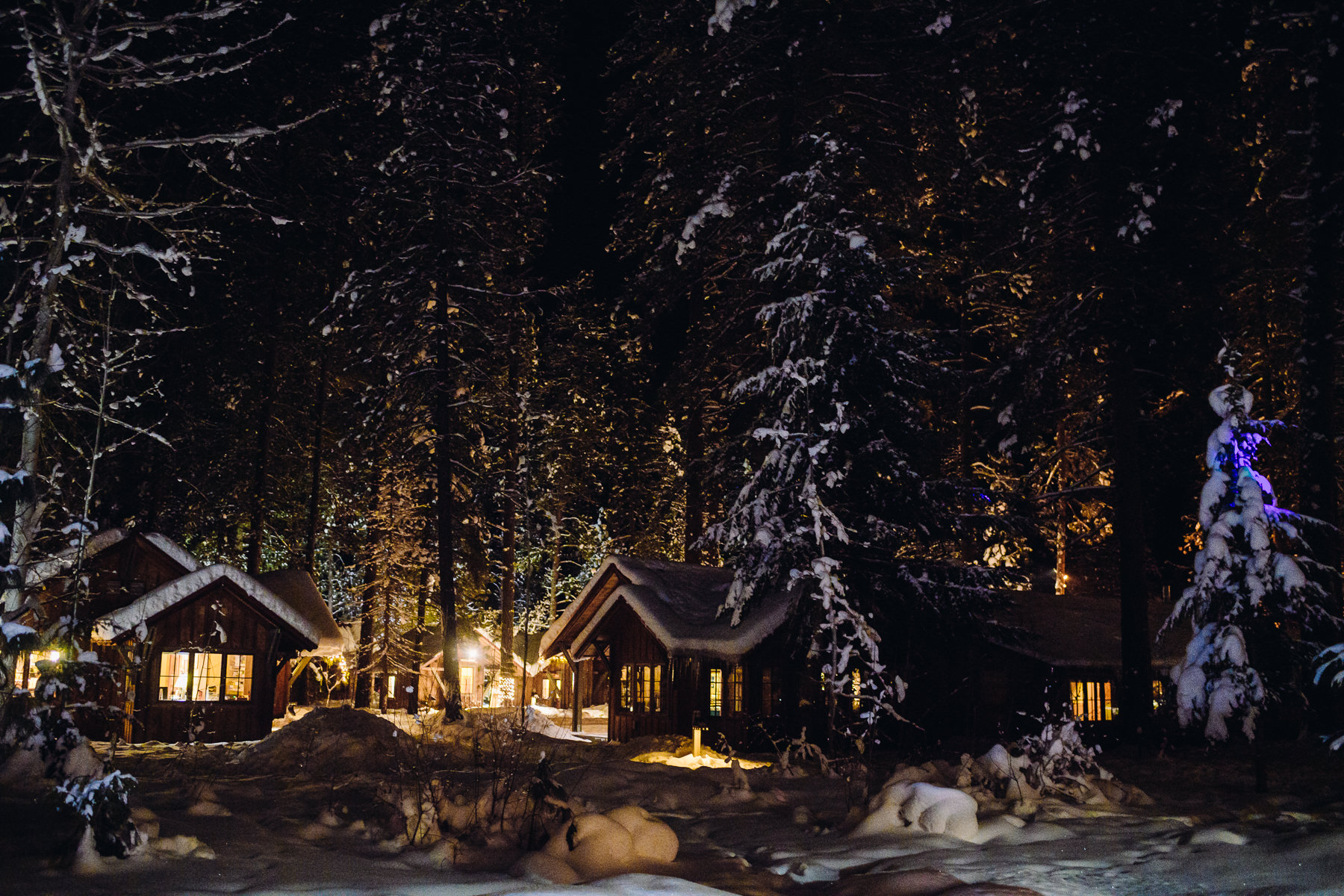 sleeping lady resort winter at night