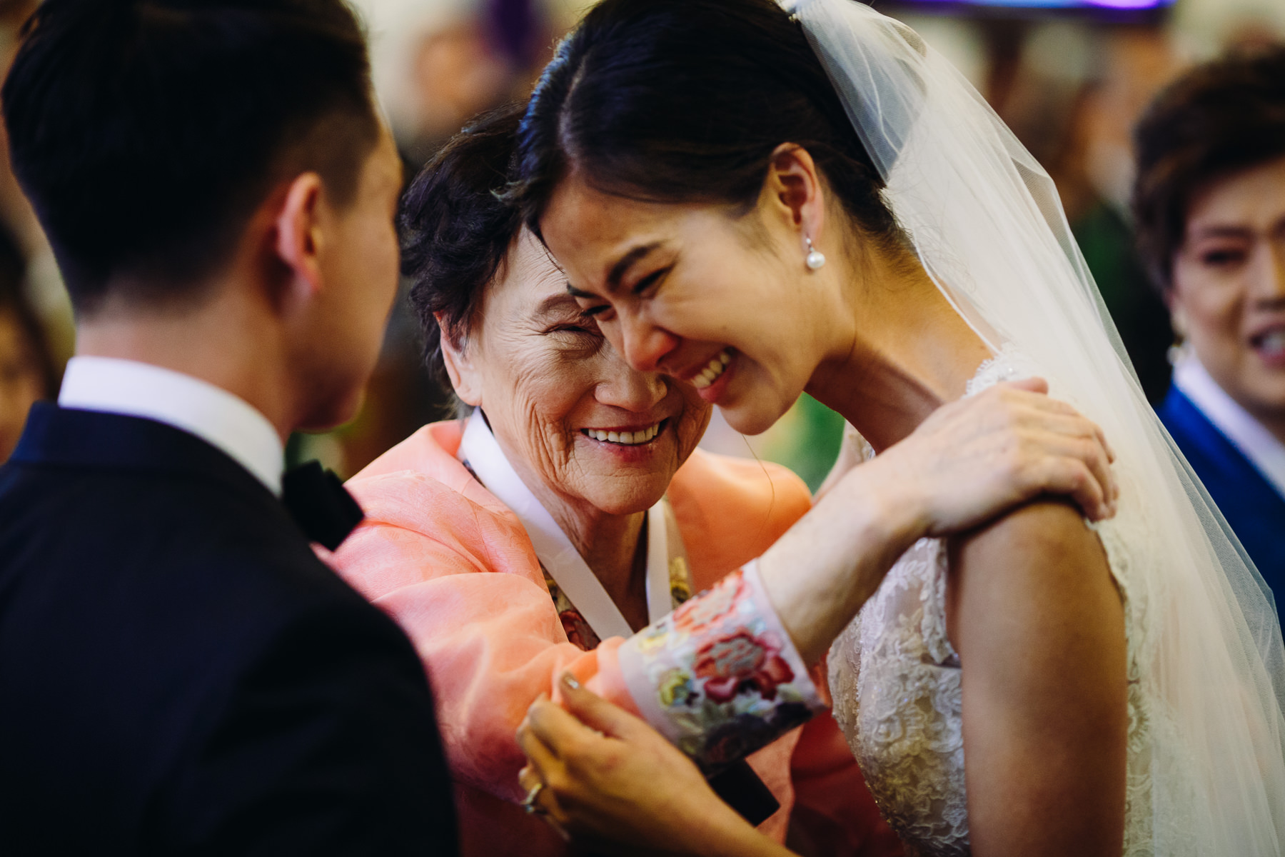 grandma and bride wedding ceremony moment