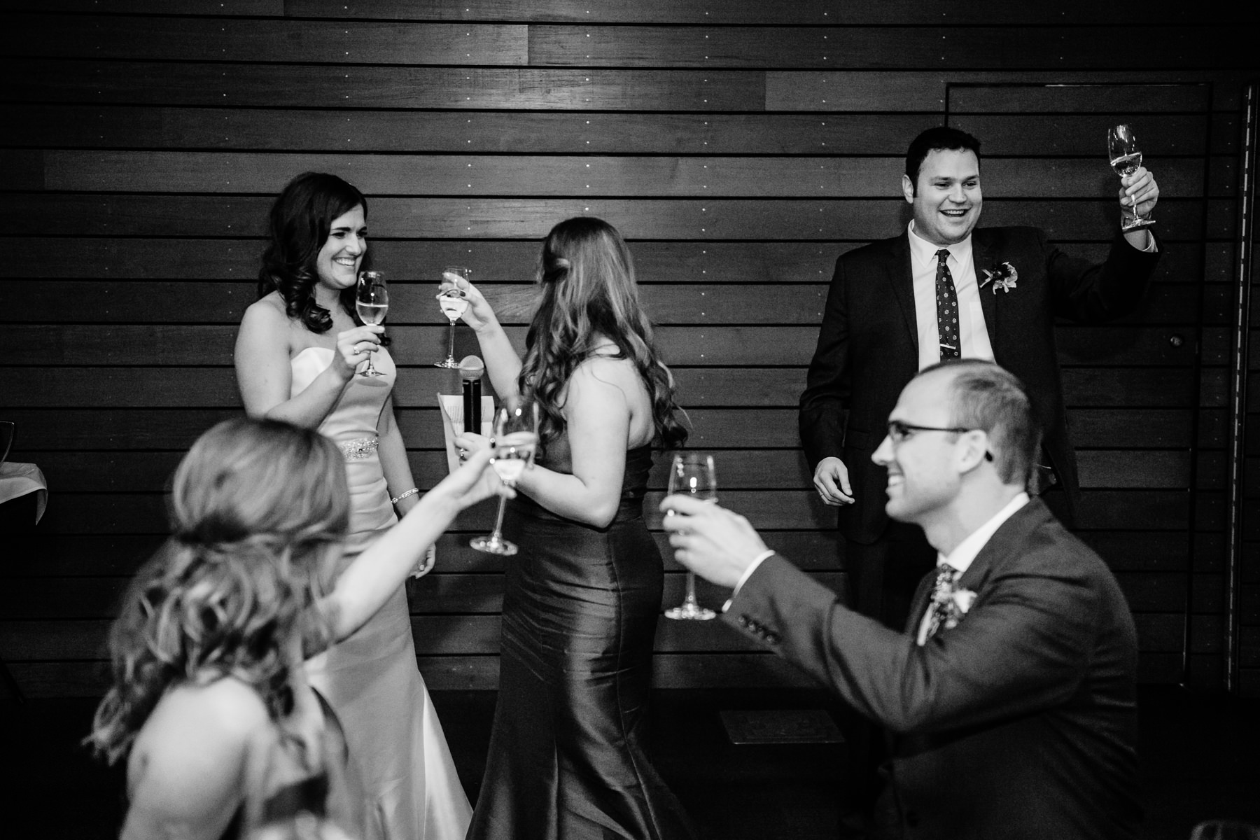 Novelty Hill Januik Winery Wedding toasts