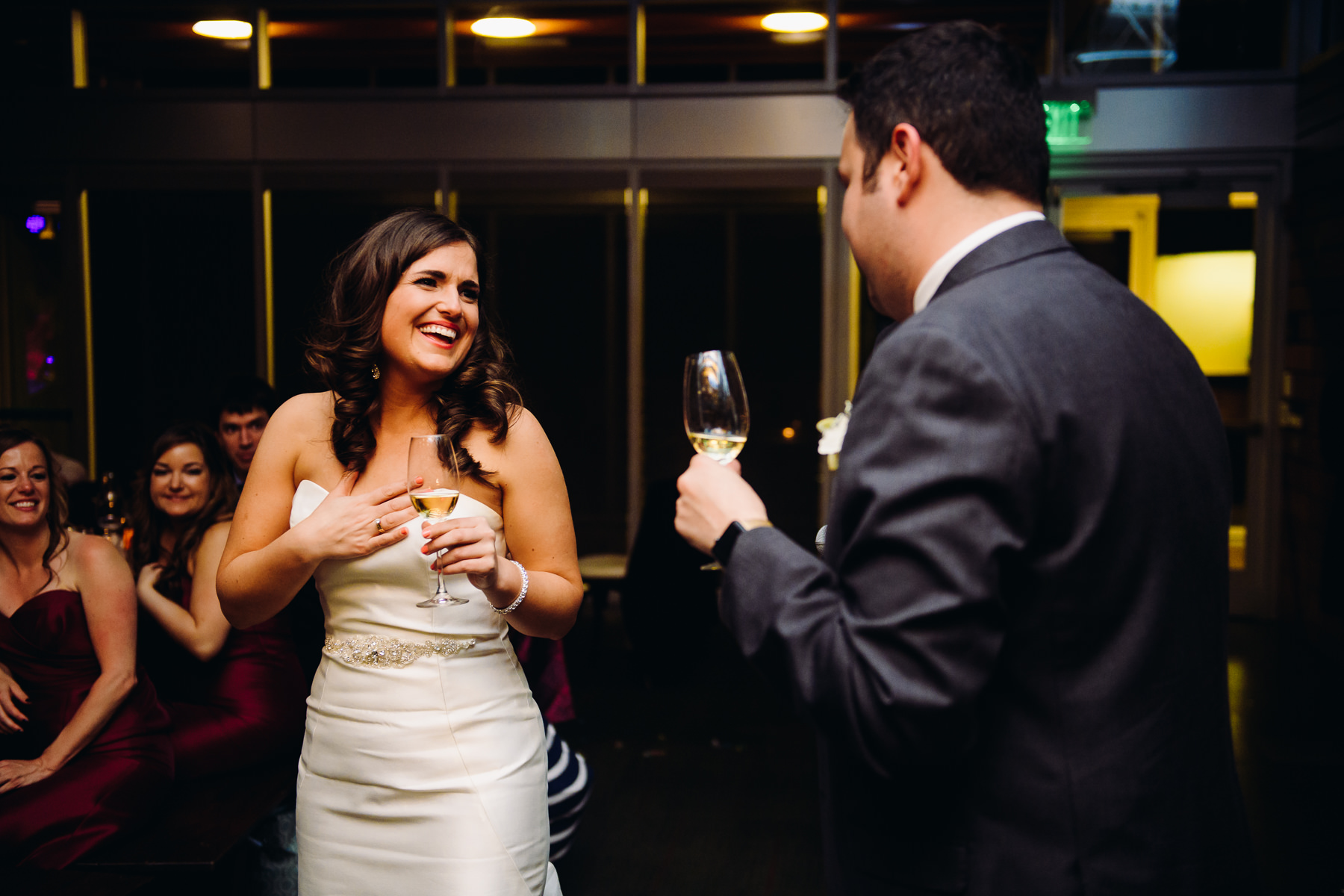 Novelty Hill Januik Winery Bride and Groom moment