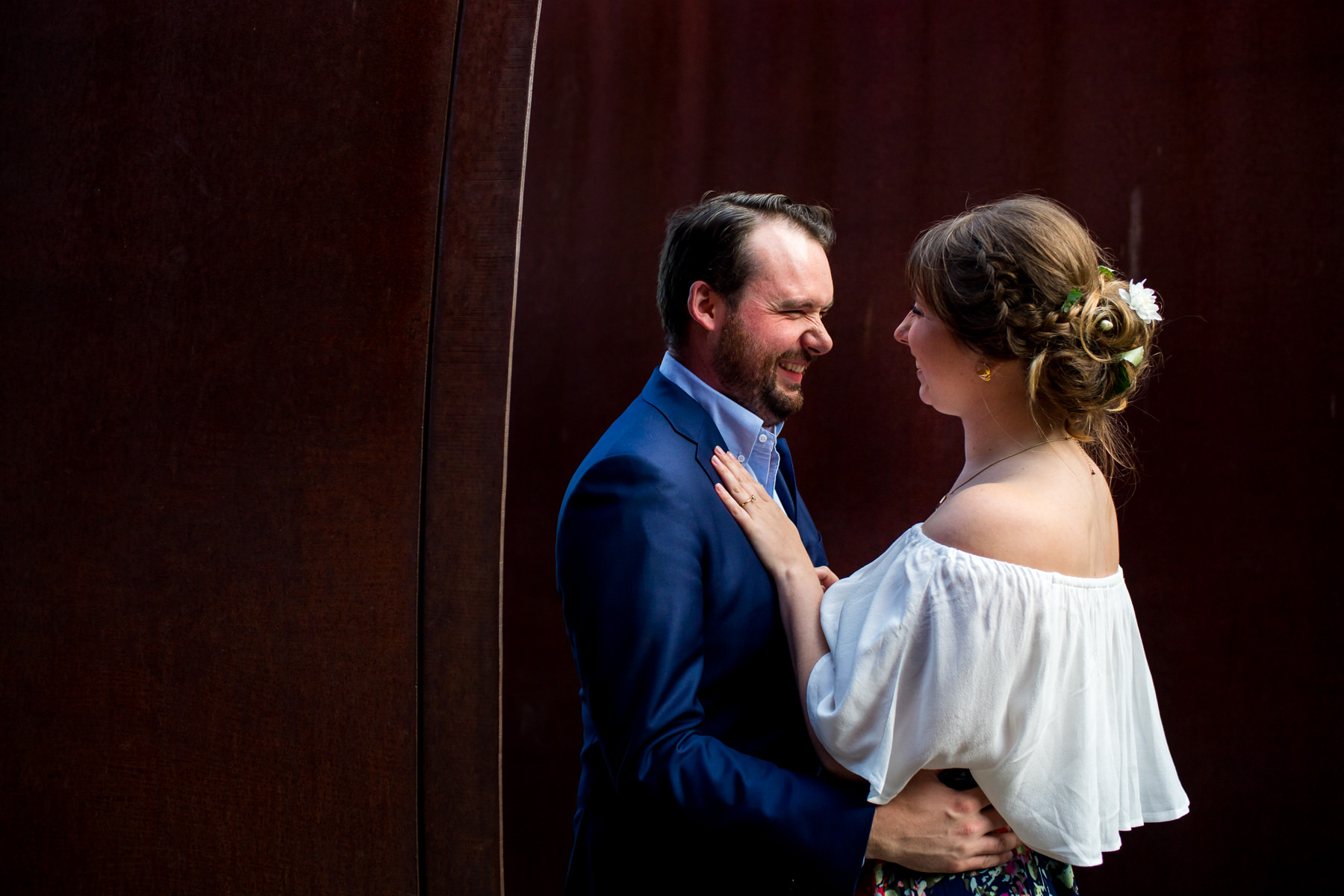 sculpture park engagement session