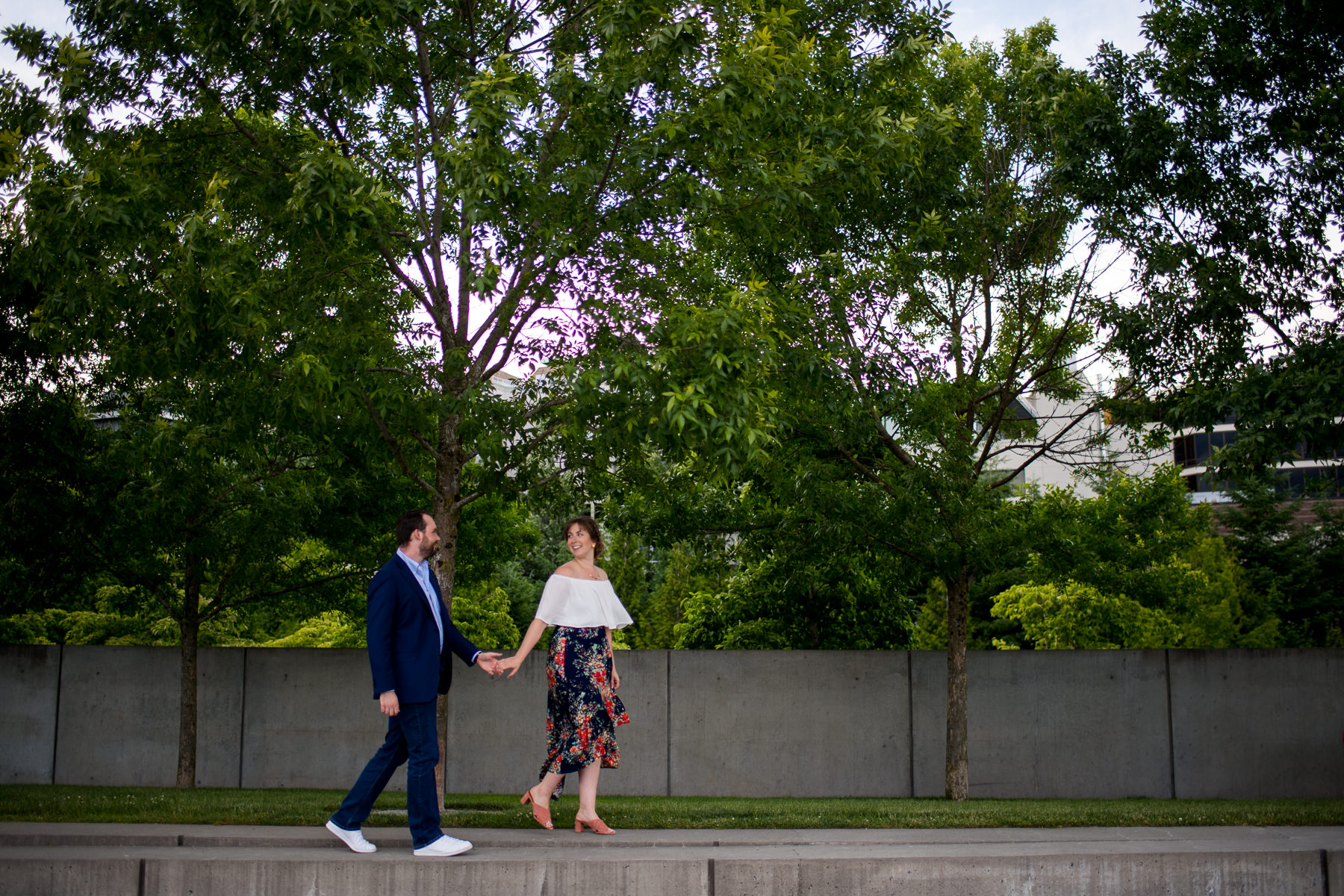 cute sculpture park engagement session