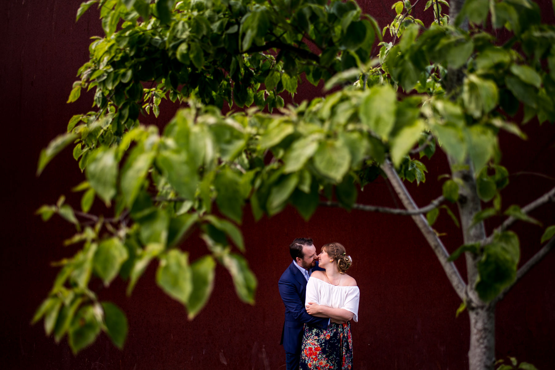 creative sculpture park engagement session