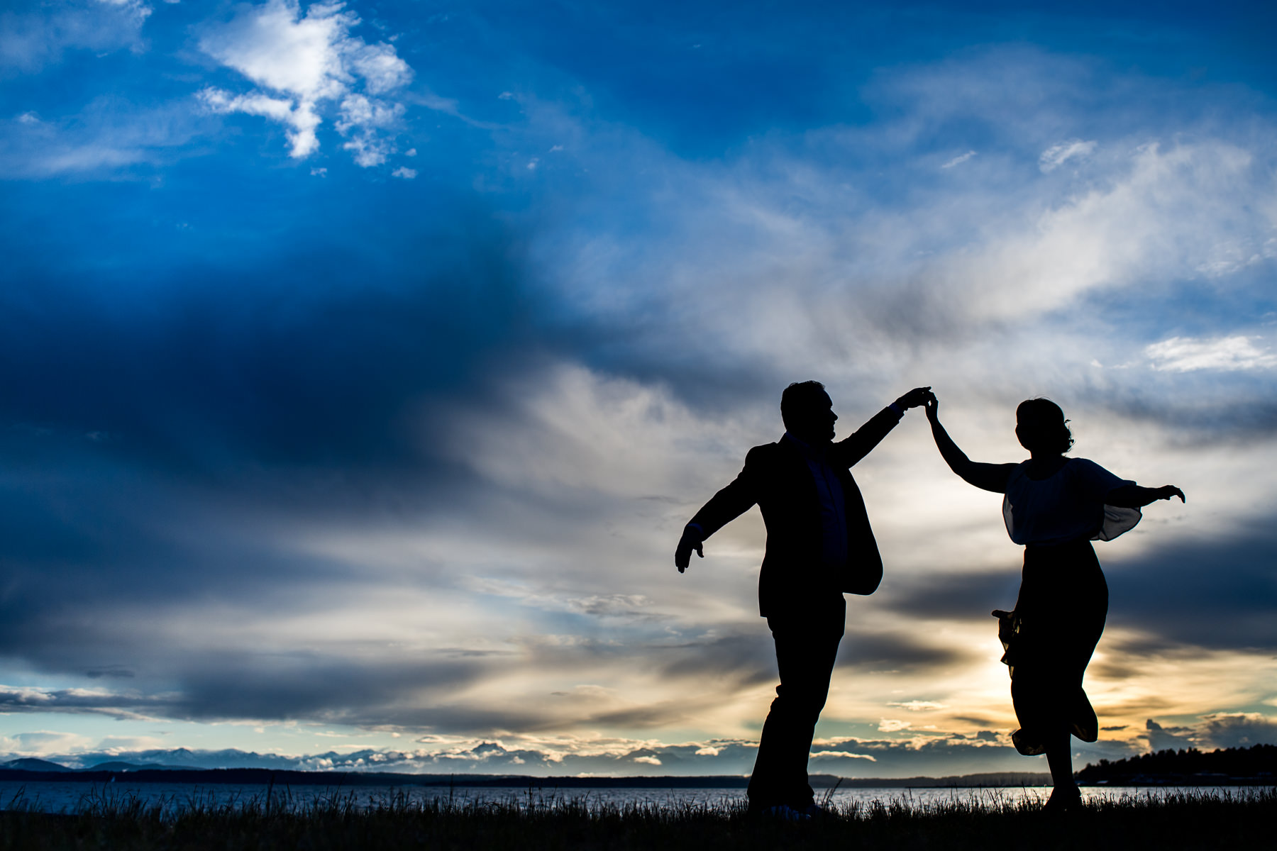 sunset dancing engagement