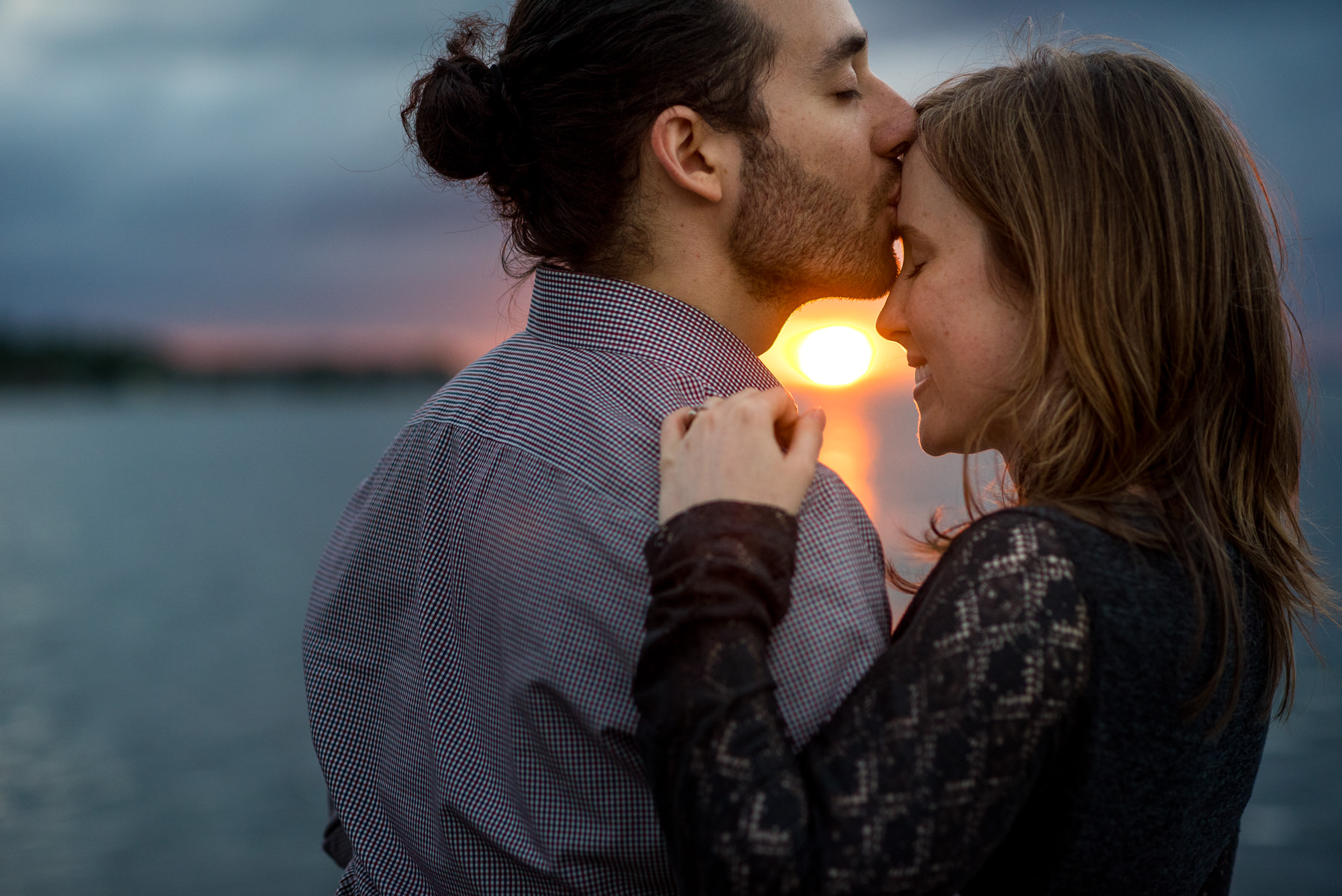 dramatic sunset engagement photos